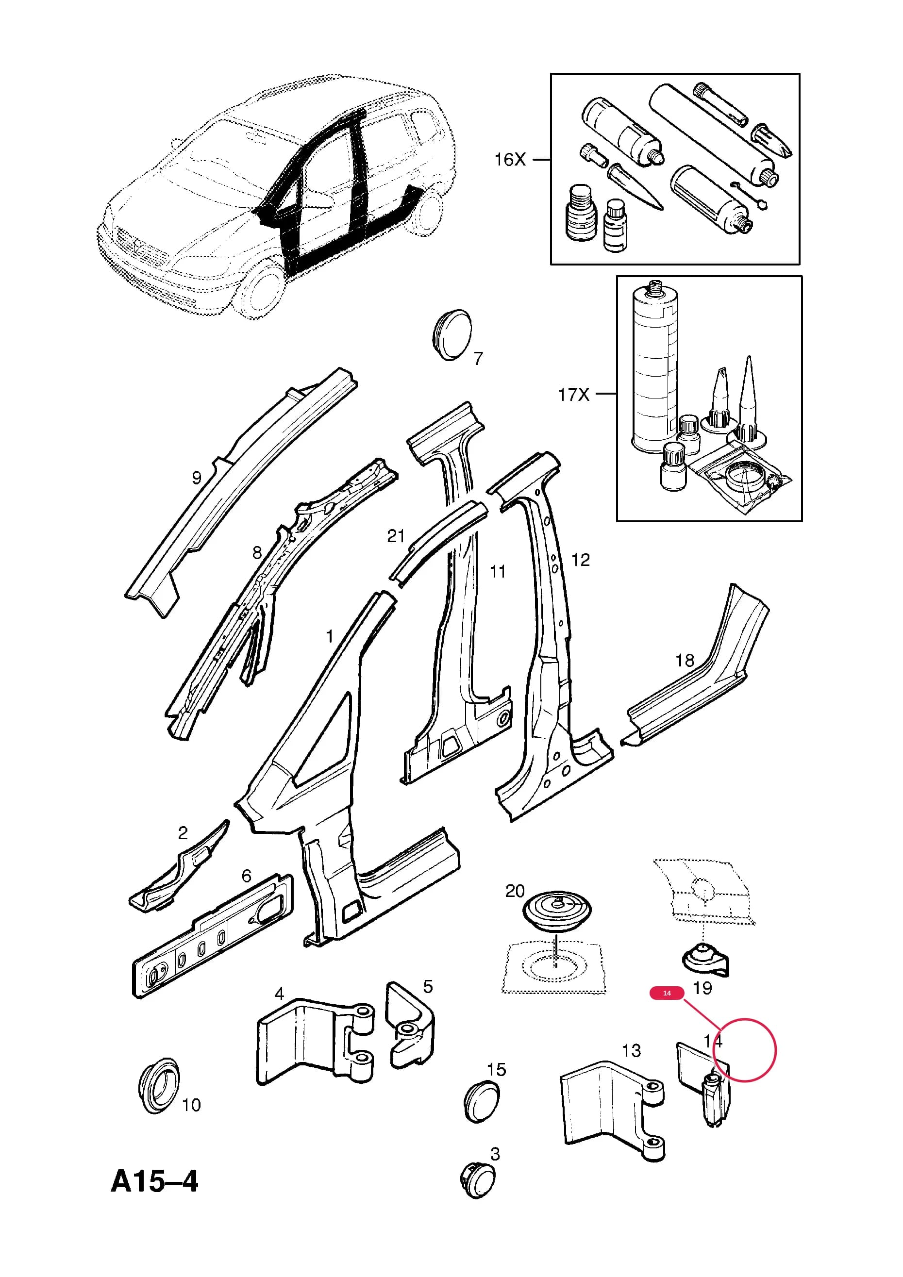 PLATE,HINGE SUPPORT,REAR — Opel  ASTRA-G ( 1998 -  2010) — A BODY SHELL AND PANELS › 5 BODY SIDE