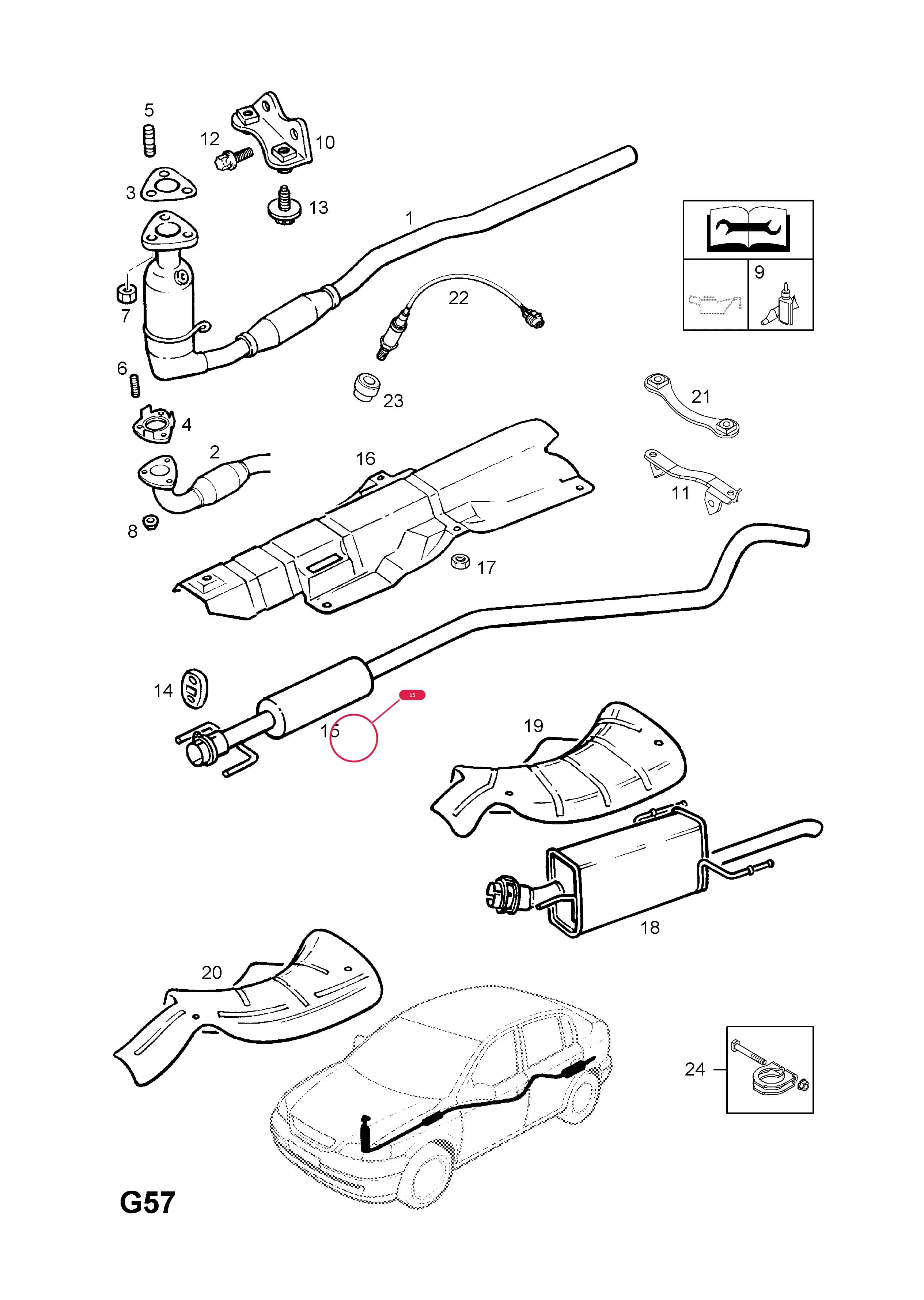 SILENCER,ASSY.,INTERMEDIATE,AND CENTRE PIPE (IDENT CM) — Opel  ASTRA-G ( 1998 -  2010) — G FUEL AND EXHAUST › 156.X12XE[LW4],Z12XE[LW4] ENGINES