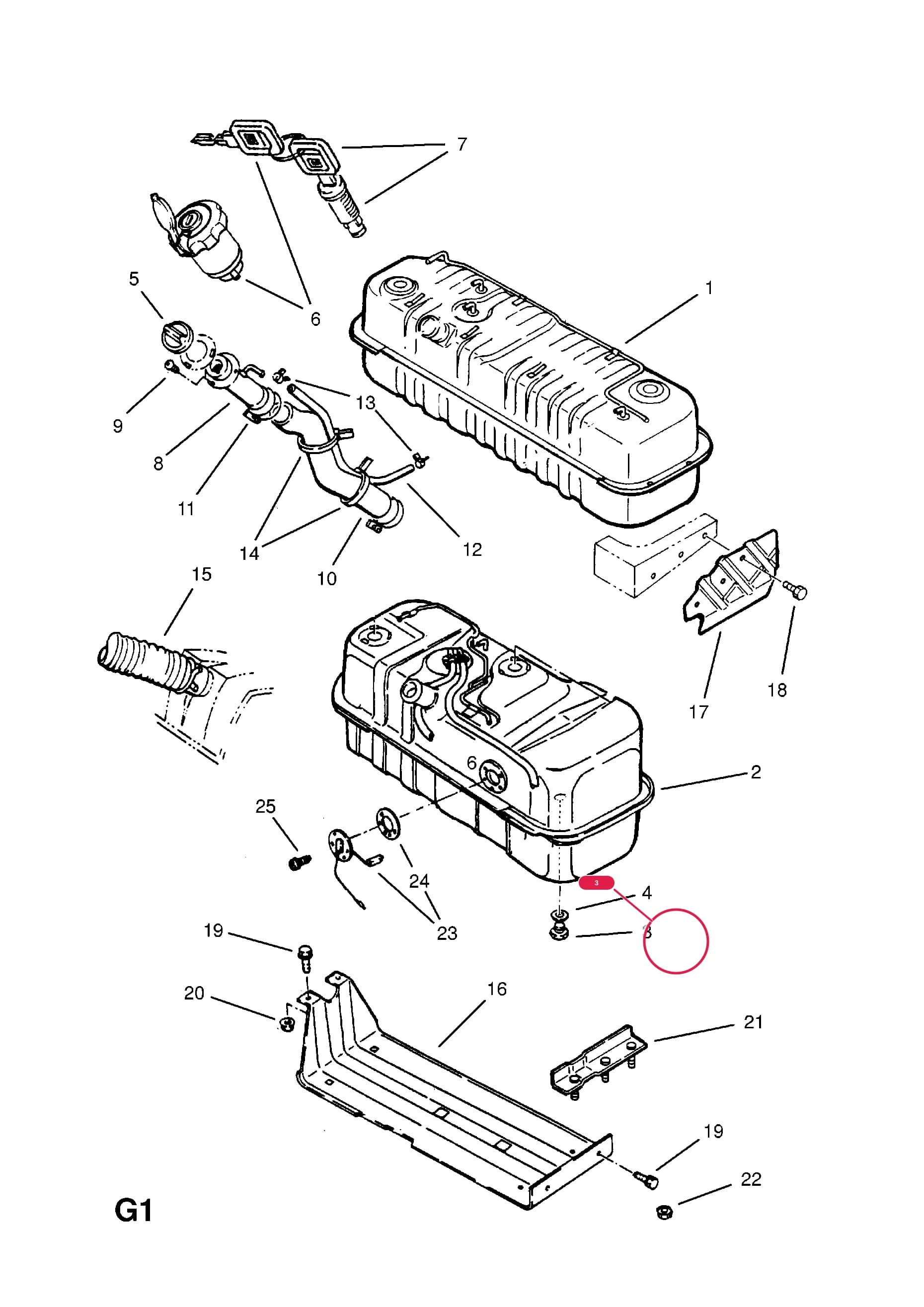 PLUG,DRAIN,M14 X 14 — Opel  CAMPO ( 1991 -  1996) — G FUEL AND EXHAUST › 158.FUEL TANK