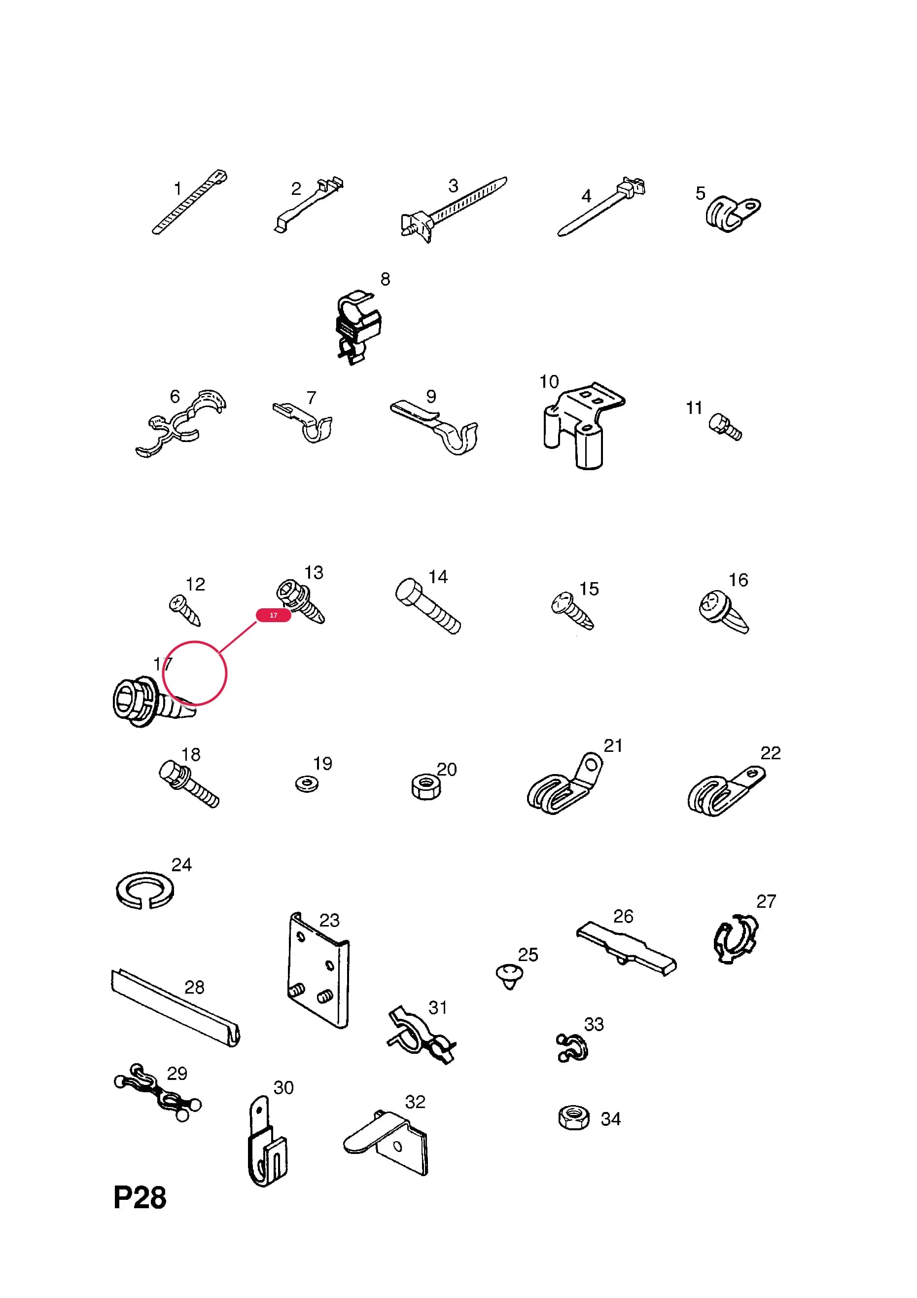 SCREW,HARNESS CLIP (M6 X 16) (NLS.- NO REPLACEMENT PART) — Opel CAMPO ( 1991 - 1996) — P ELECTRICAL › 8 WIRING HARNESS