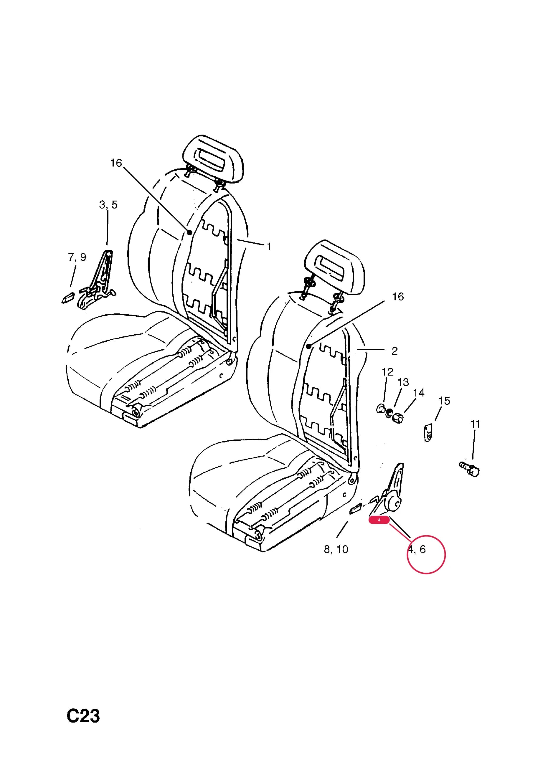 ADJUSTMENT,LUMBAR,LH (NLS.- NO REPLACEMENT PART) — Opel  CAMPO ( 1991 -  1996) — C BODY INTERIOR FITTINGS › 20 FRONT BUCKET SEAT FRAME AND FITTINGS