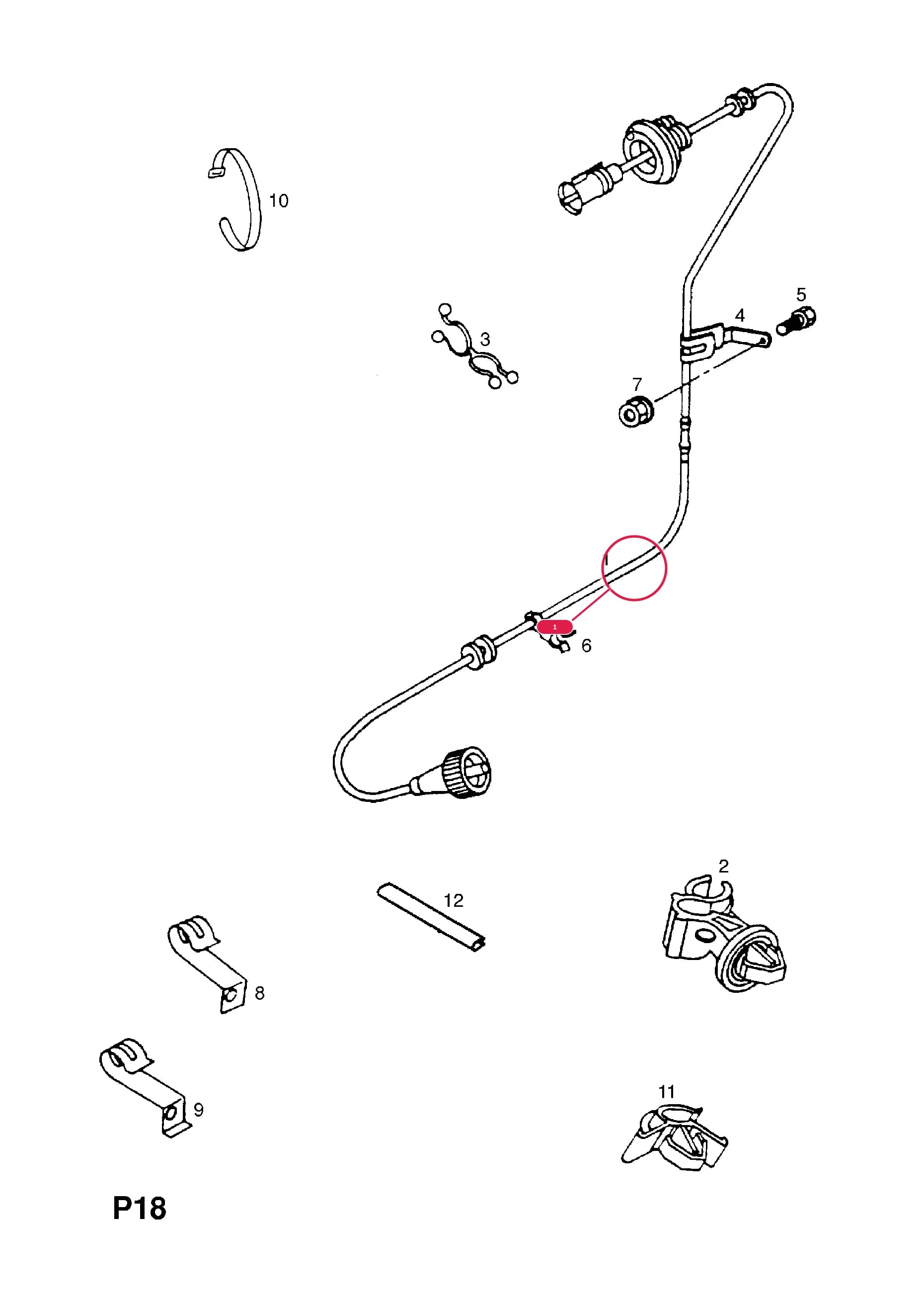CABLE,ASSY.,SPEEDOMETER,RHD (NLS.- NO REPLACEMENT PART) — Opel  CAMPO ( 1991 -  1996) — P ELECTRICAL › 5 INSTRUMENTS