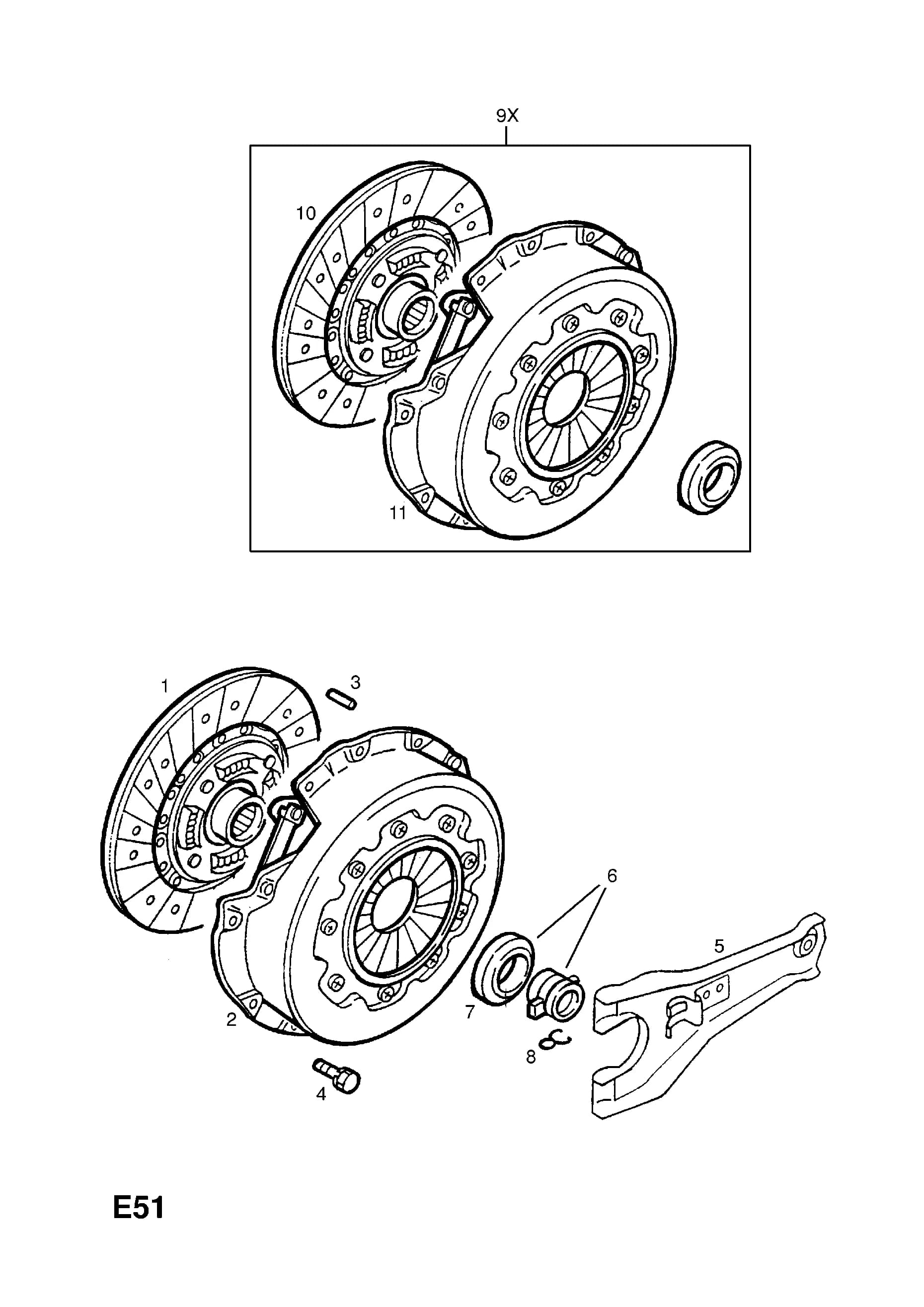 KIT,CLUTCH REPAIR,EXCHANGE (NLS.- USE R1520088) (CORE RETURN NO. C1520088) — Opel  CAMPO ( 1991 -  1996) — E ENGINE AND CLUTCH › 3 25,25TD DIESEL ENGINE