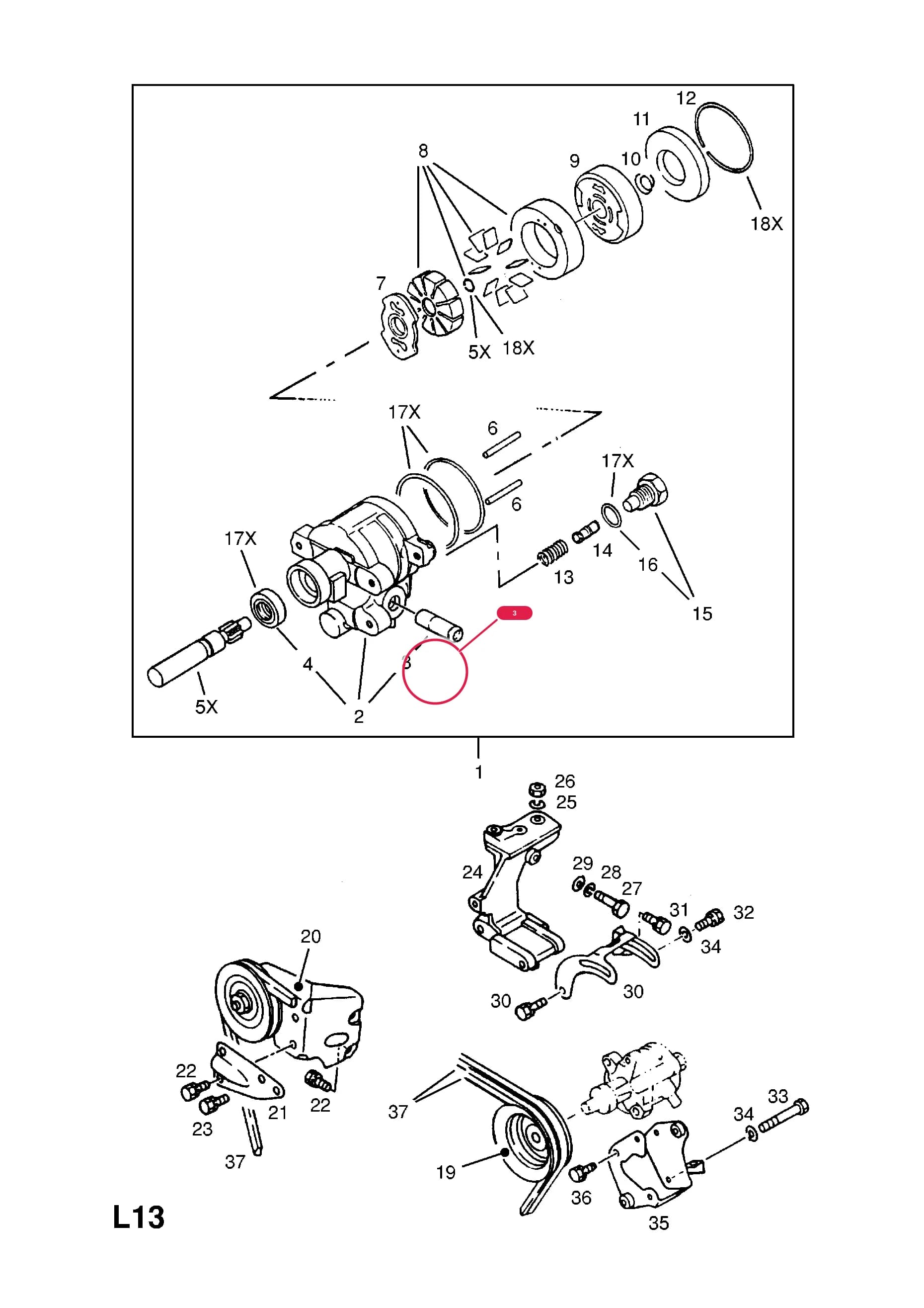 --TUBE (NLS.- NO REPLACEMENT PART) — Opel  CAMPO ( 1991 -  1996) — L STEERING › 16.POWER STEERING PUMP (CONTD.)