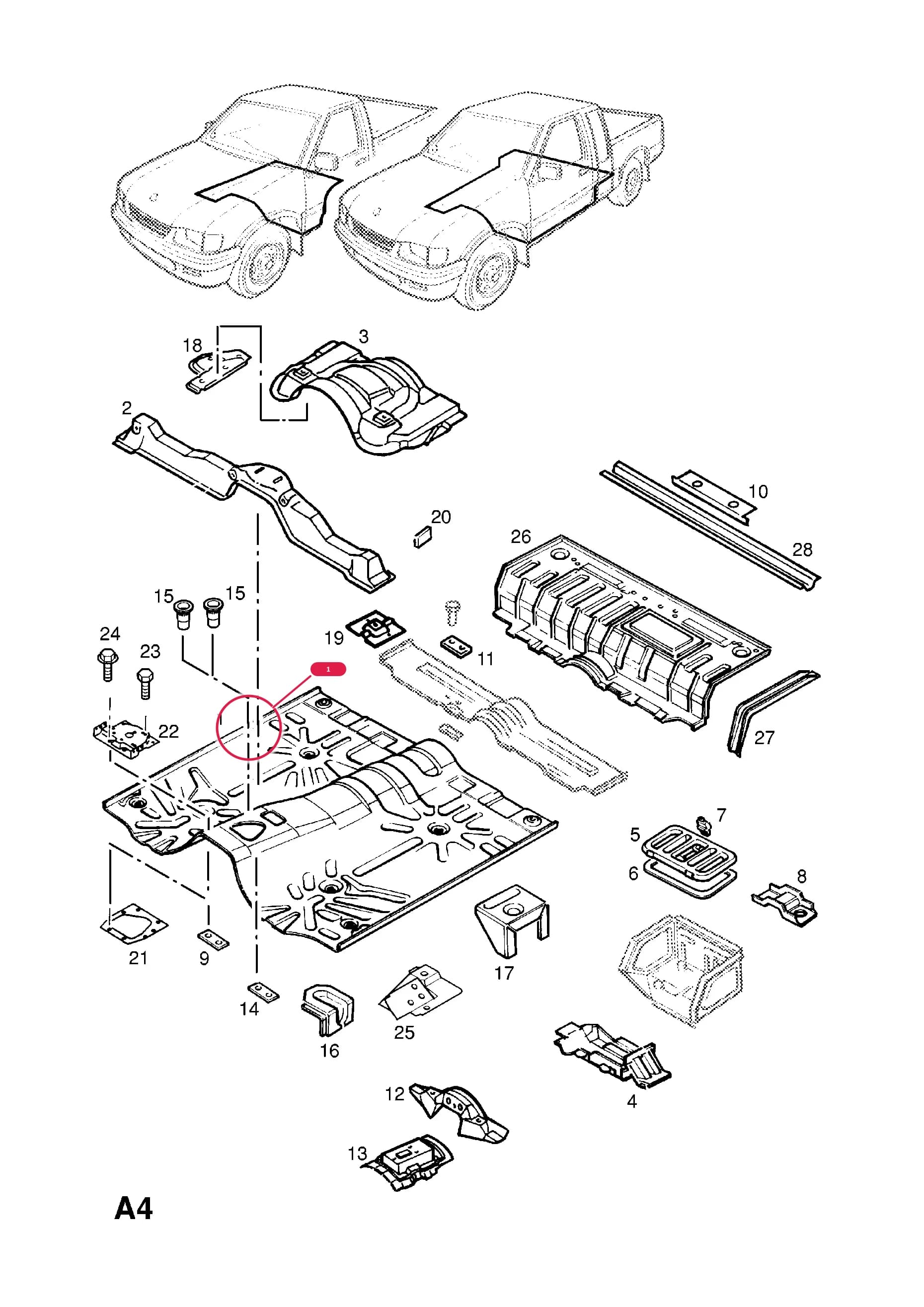 PANEL,FLOOR,FRONT,LHD (NLS.- NO REPLACEMENT PART) — Opel  CAMPO ( 1997 -  2002) — A BODY SHELL AND PANELS › 1 BODY SHELL
