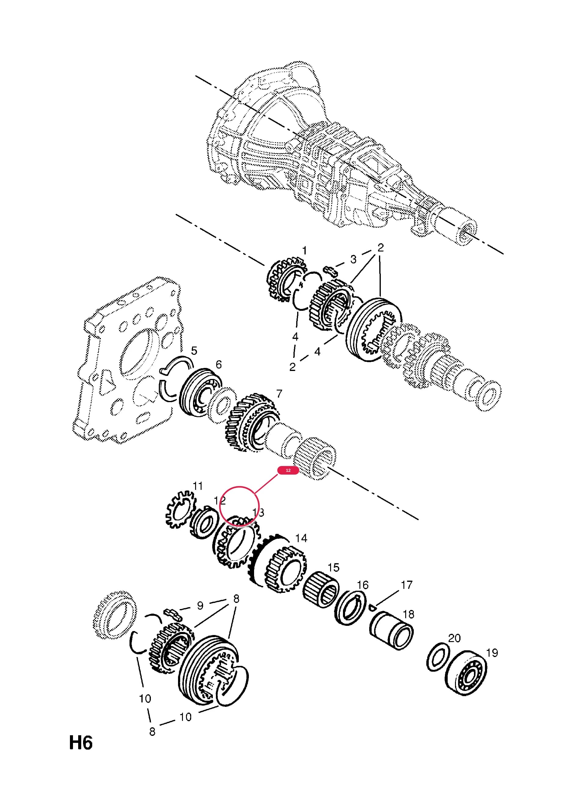 NUT,MAINSHAFT END (NLS.- NO REPLACEMENT PART) — Opel  CAMPO ( 1997 -  2002) — H TRANSMISSION › 1 MODEL TFR