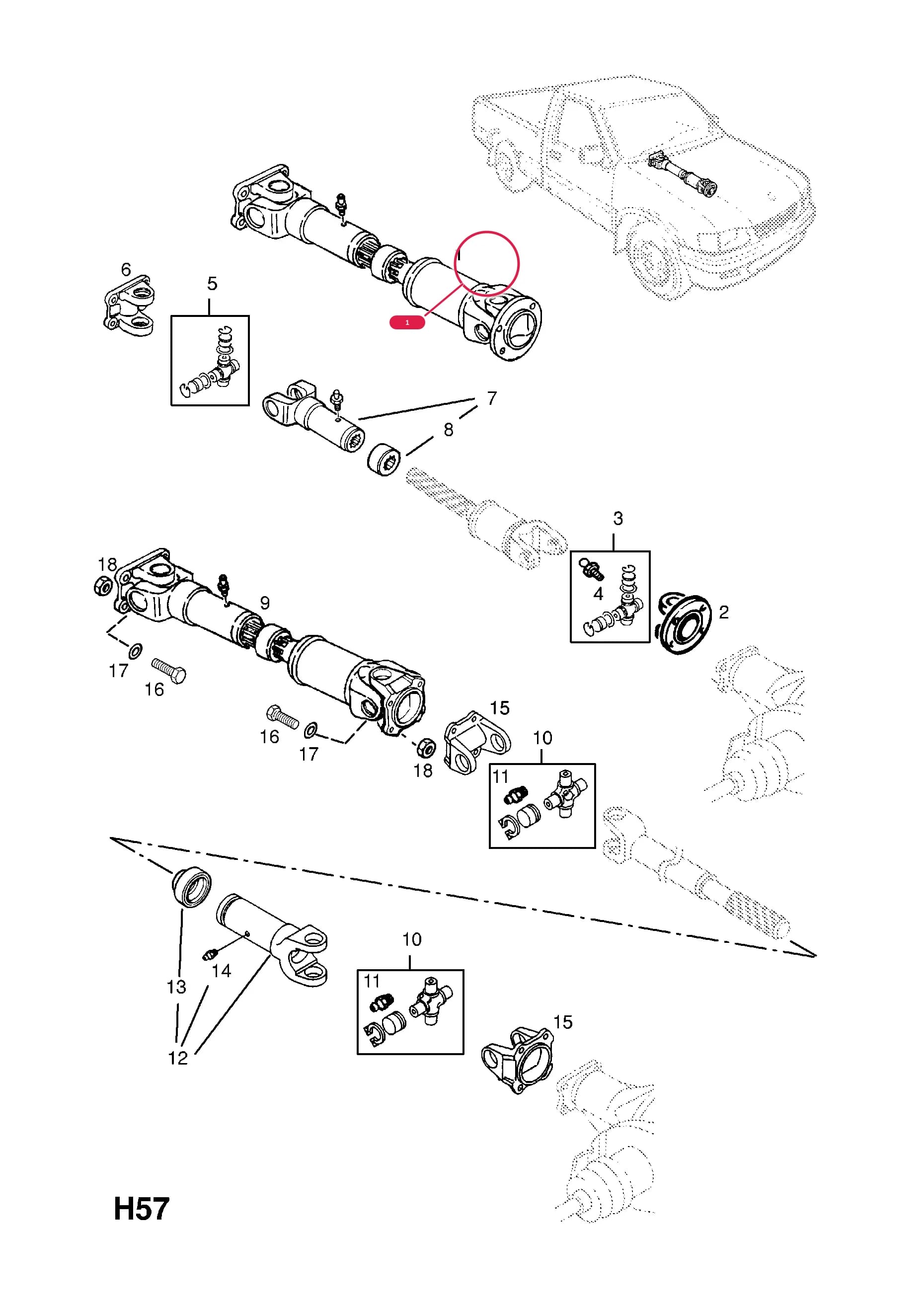 SHAFT,ASSY.,PROPELLER,FRONT — Opel  CAMPO ( 1997 -  2002) — H TRANSMISSION › 4 PROPELLER SHAFT AND FITTINGS