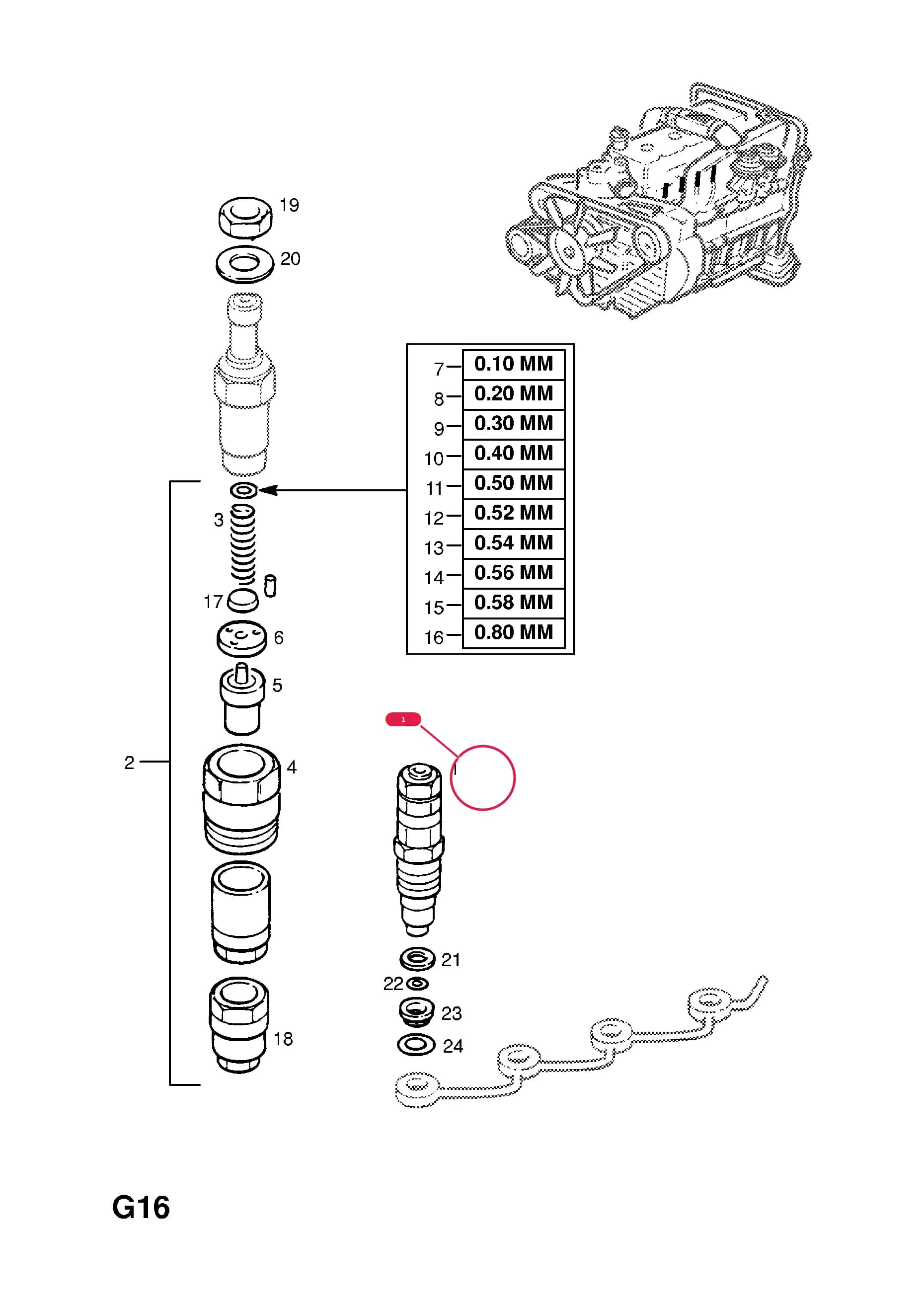 NOZZLE,ASSY.,INJECTOR (NLS.- USE 97088673  8 21 175) (EXCHANGE PART R1590034 VAUXHALL) — Opel  CAMPO ( 1997 -  2002) — G FUEL AND EXHAUST › 83.FUEL INJECTOR (CONTD.)