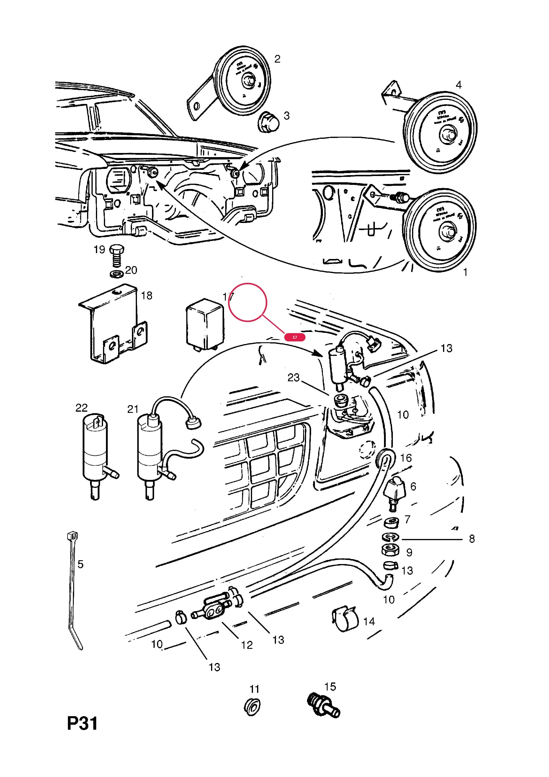 RELAY,TIMER,HEADLAMP POWER WASH (NLS.- NO REPLACEMENT PART) — Opel  FRONTERA-A ( 1992 -  1998) — P ELECTRICAL › 10 BODY