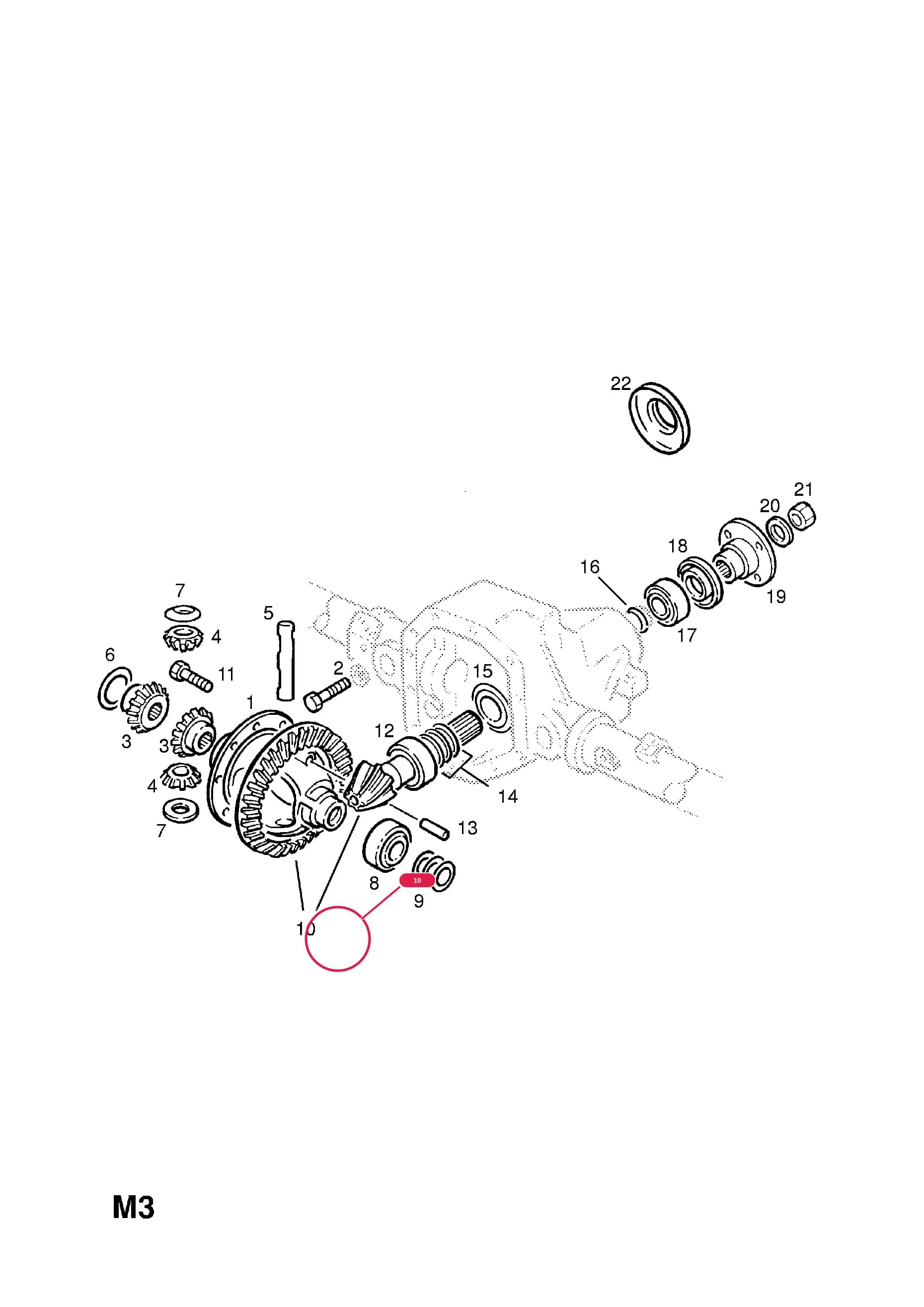 GEAR AND PINION,ASSY.,4.88/1 RATIO (NLS.- USE 91154002    4 10 484) — Opel  FRONTERA-A ( 1992 -  1998) — M REAR AXLE AND SUSPENSION › 1 REAR AXLE - LESS LIMITED SLIP DIFFERENTIAL