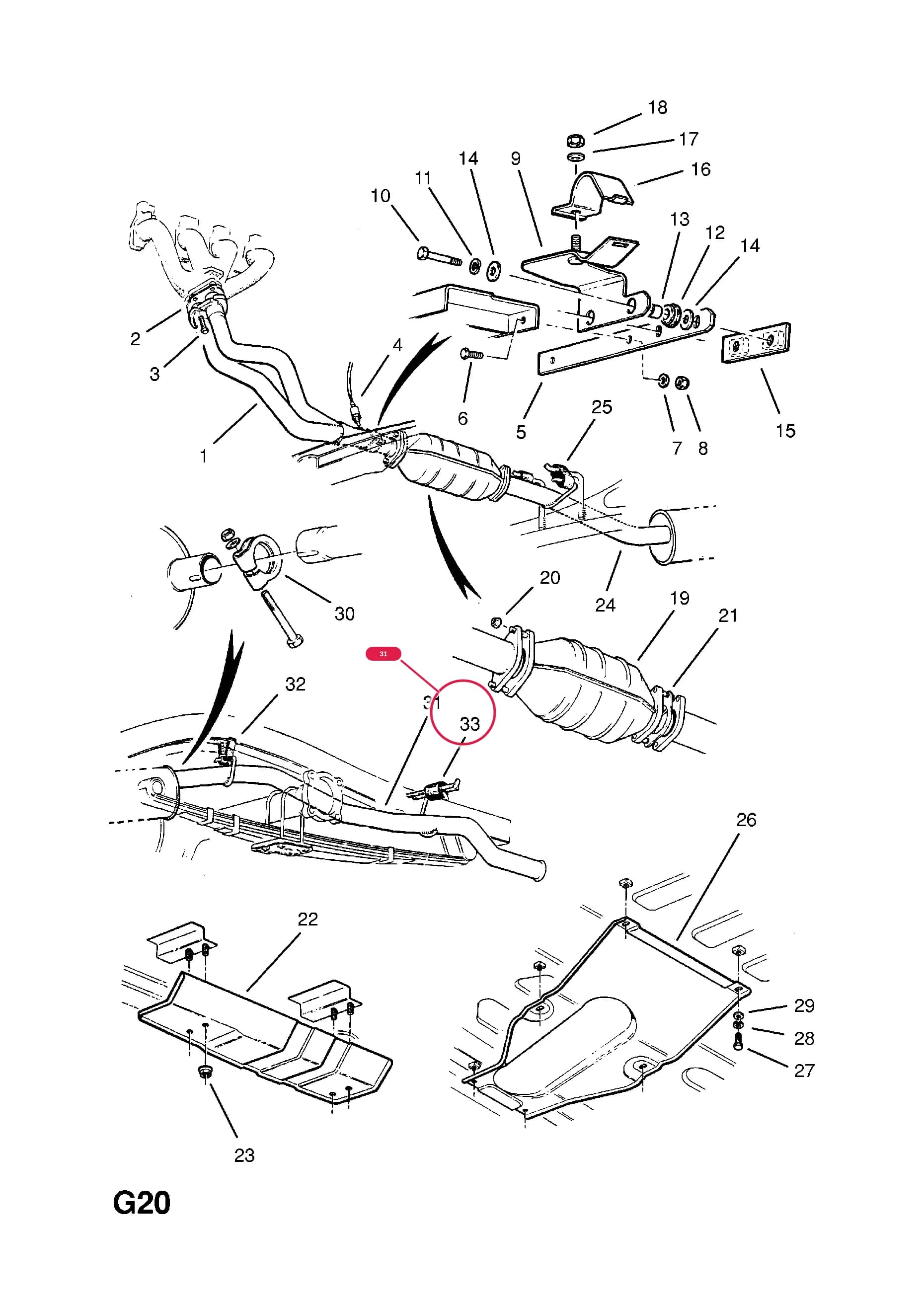 PIPE,ASSY.,TAIL — Opel  FRONTERA-A ( 1992 -  1998) — G FUEL AND EXHAUST › 42.EXHAUST PIPE,SILENCER AND CATALYTIC CONVERTER