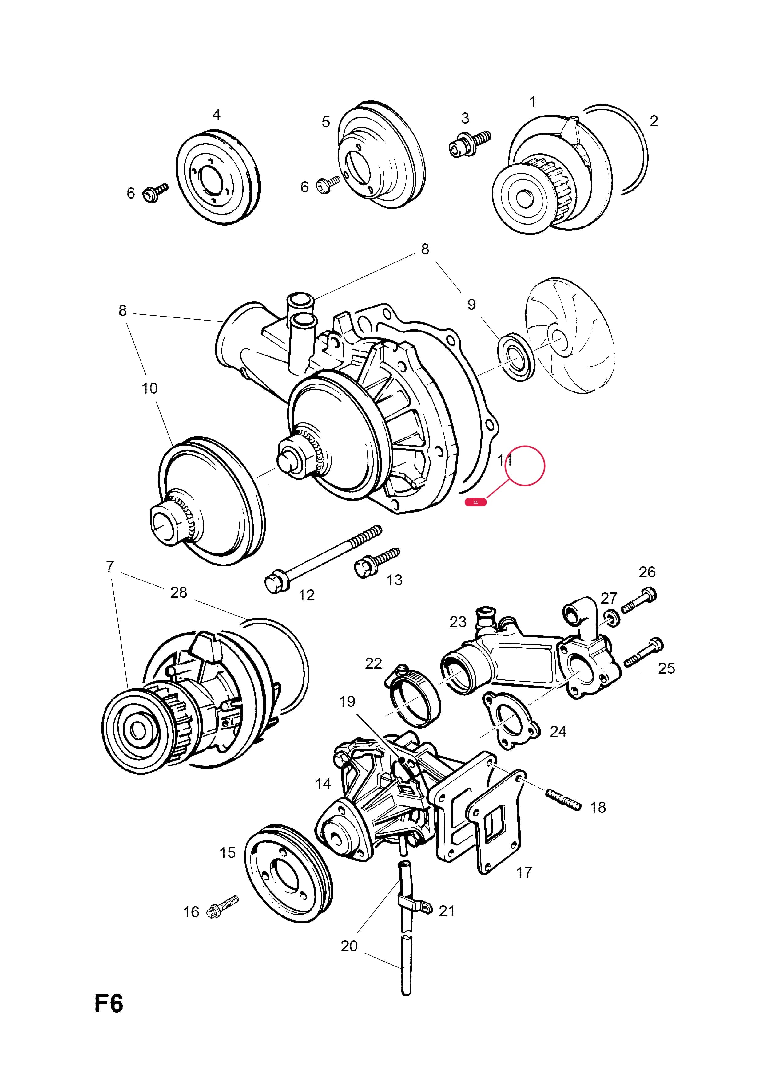 GASKET,PUMP — Opel  FRONTERA-A ( 1992 -  1998) — F COOLING › 60.WATER PUMP AND FITTINGS