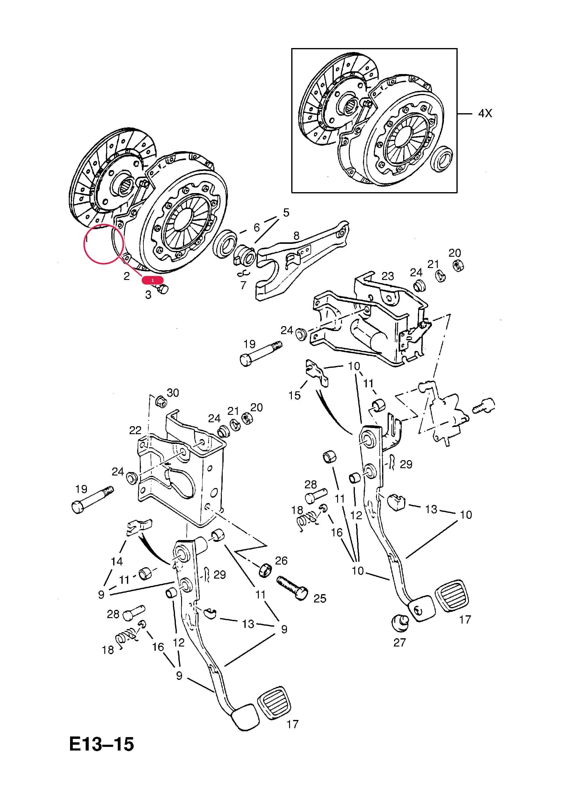 DISC,ASSY.,CLUTCH  (PRODUCTION NO. 91139513) — Opel  FRONTERA-A ( 1992 -  1998) — E ENGINE AND CLUTCH › 2 X20SE[L96] PETROL ENGINE