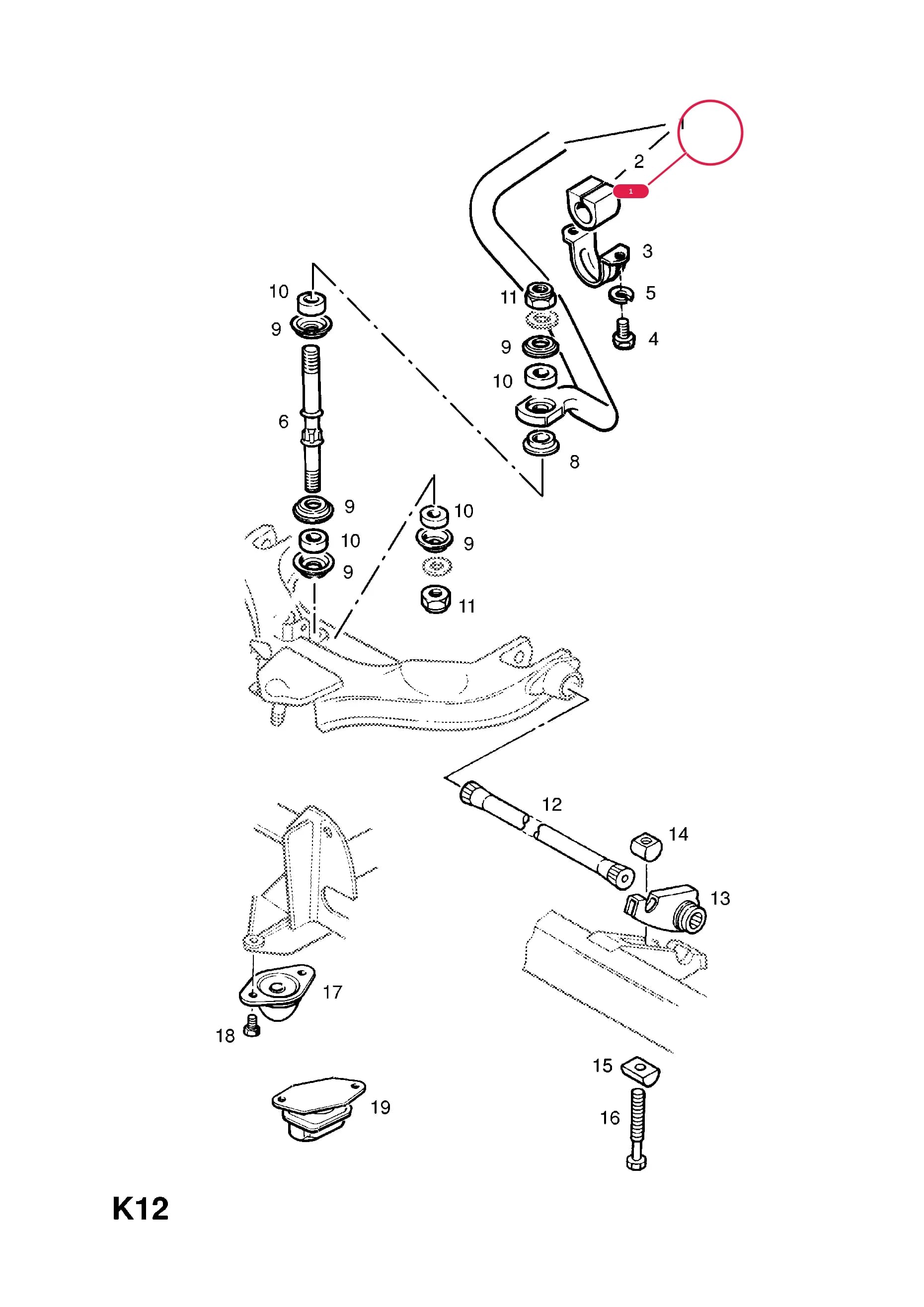 BAR,STABILIZER (NLS.- NO REPLACEMENT PART) — Opel  FRONTERA-A ( 1992 -  1998) — K FRONT AXLE AND SUSPENSION › 4 FRONT SUSPENSION