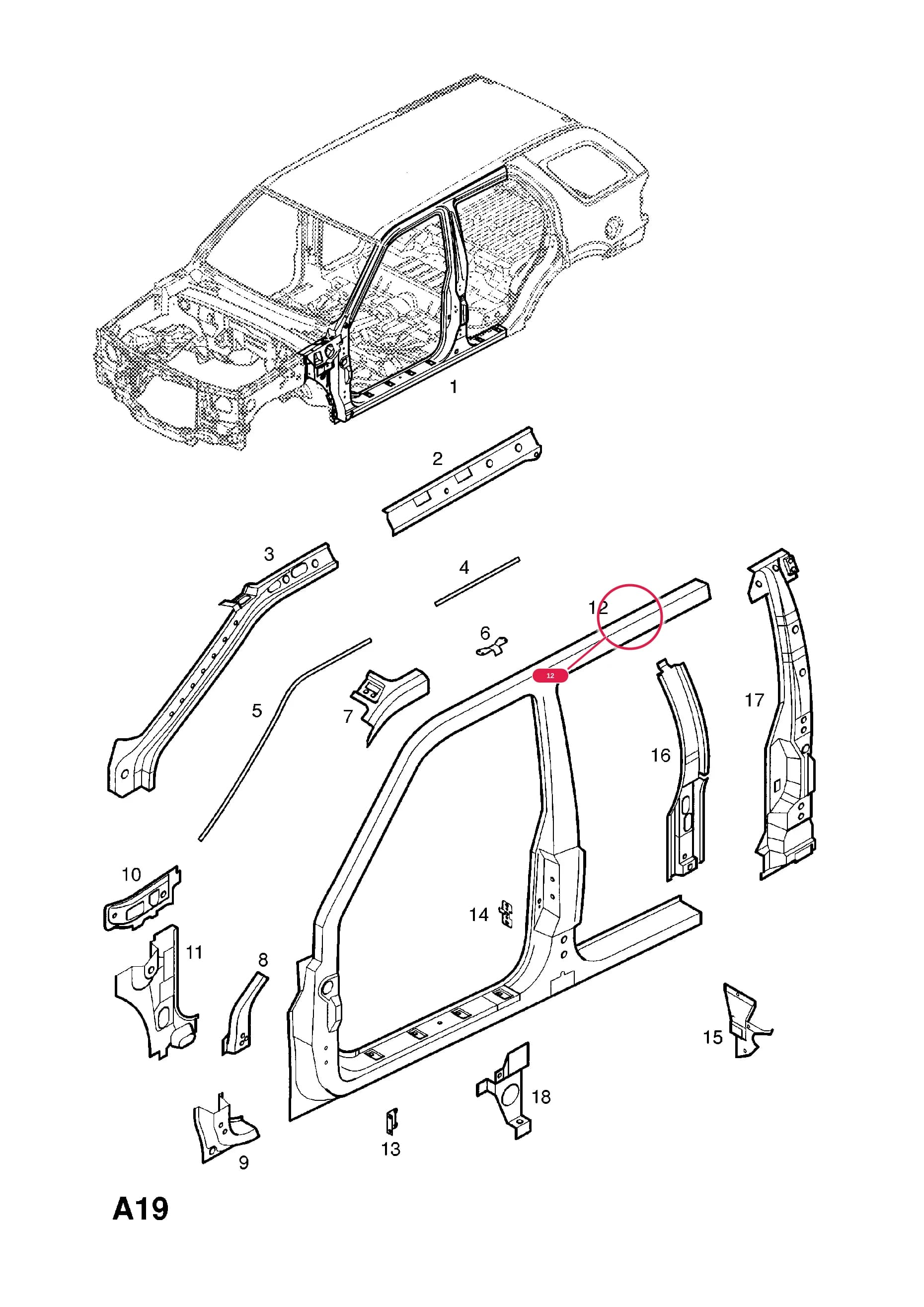 -PANEL,BODY SIDE,OUTER,RH (NLS.- NO REPLACEMENT PART) — Opel  FRONTERA-B ( 1999 -  2004) — A BODY SHELL AND PANELS › 6 BODY SIDE