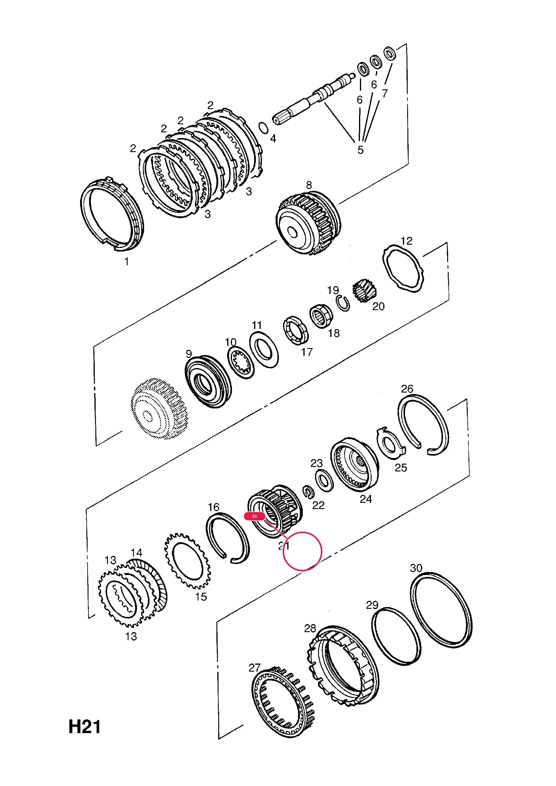 CARRIER,ASSY.,PLANETARY,FRONT (NLS.- NO REPLACEMENT PART) — Opel  FRONTERA-B ( 1999 -  2004) — H TRANSMISSION › 3 AUTOMATIC TRANSMISSION