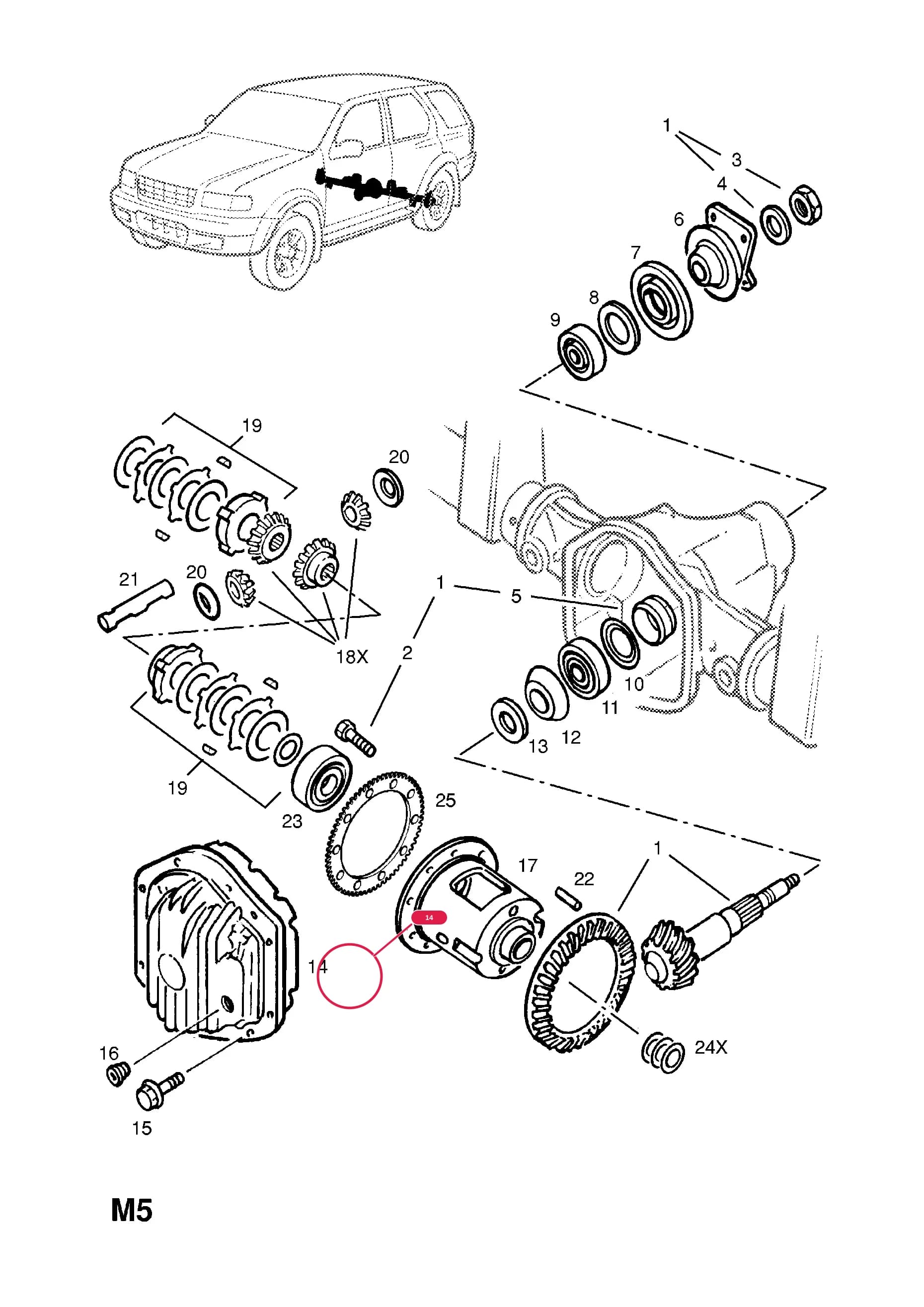 COVER,AXLE HOUSING,REAR — Opel  FRONTERA-B ( 1999 -  2004) — M REAR AXLE AND SUSPENSION › 2 REAR AXLE - WITH LIMITED SLIP DIFFERENTIAL