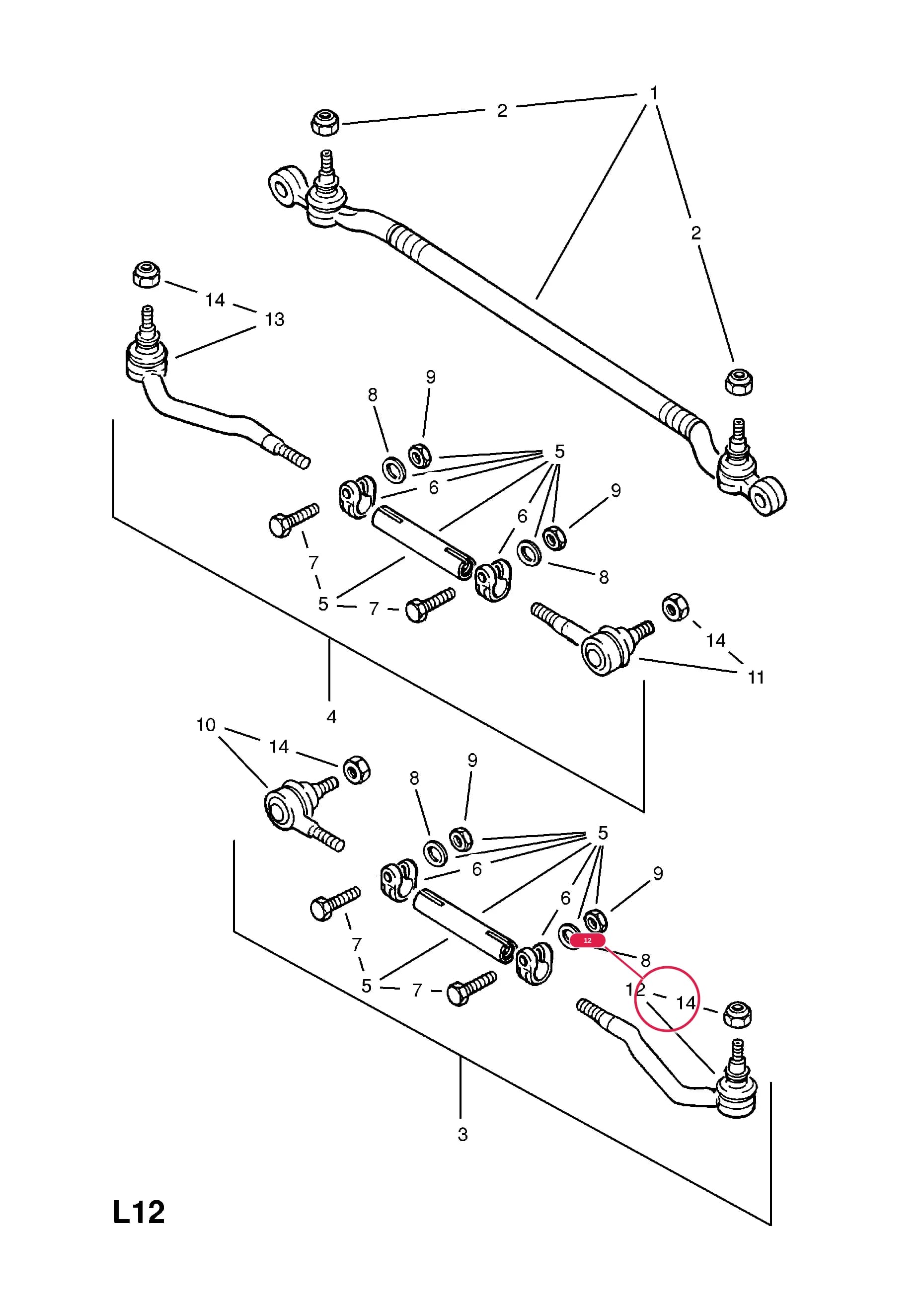 -JOINT,ASSY.,OUTER,LH (LONG) (NLS.- USE 90510643    3 22 175) — Opel  OMEGA-A ( 1987 -  1993) — L STEERING › 45.STEERING TIE ROD