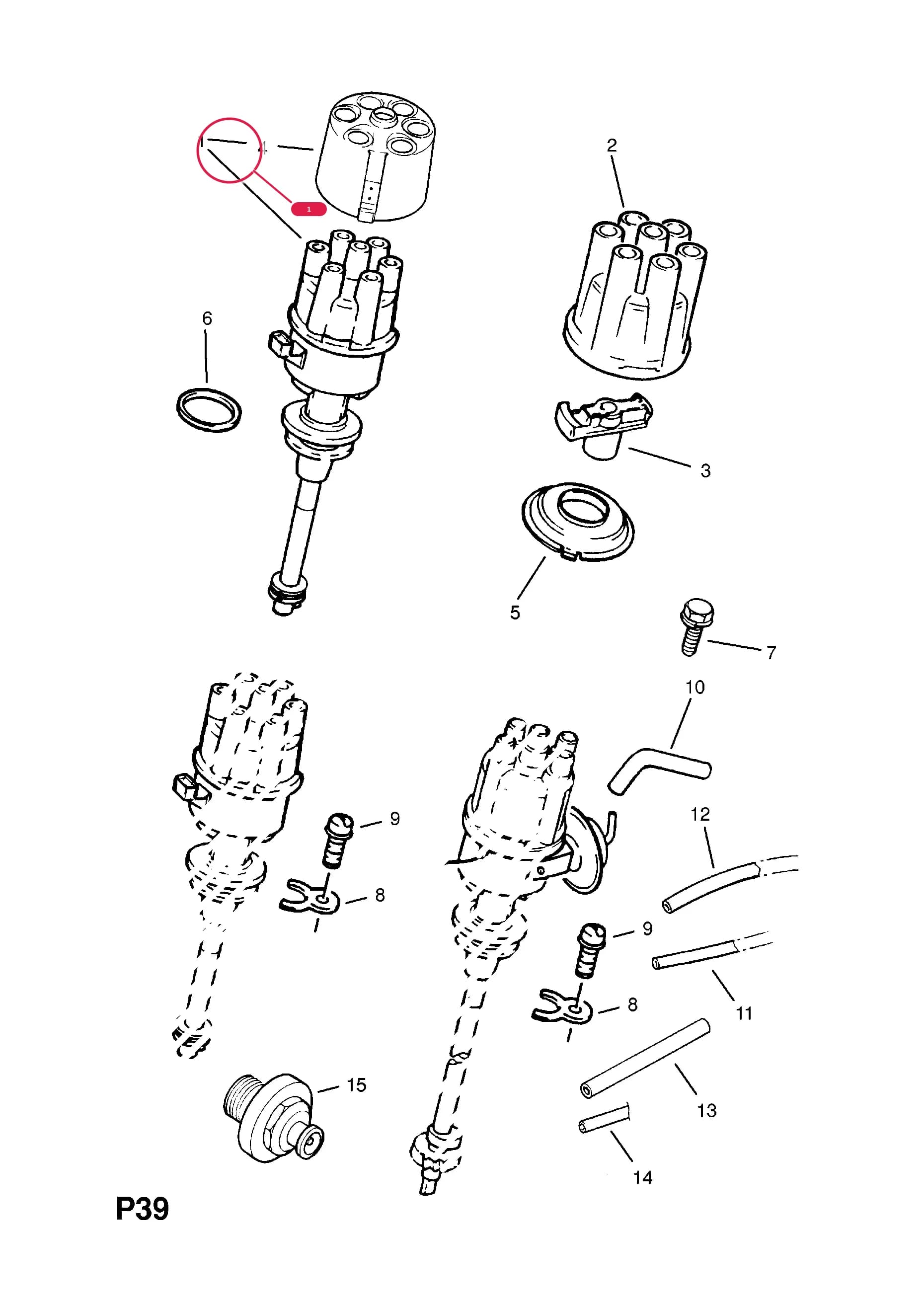 DISTRIBUTOR,ASSY.,EXCHANGE (CORE RETURN NO. 95 12 682) (EXCEPT VAUXHALL) (NLS.- NO REPLACEMENT PART) — Opel  OMEGA-A ( 1987 -  1993) — P ELECTRICAL › 1 ENGINE AND COOLING