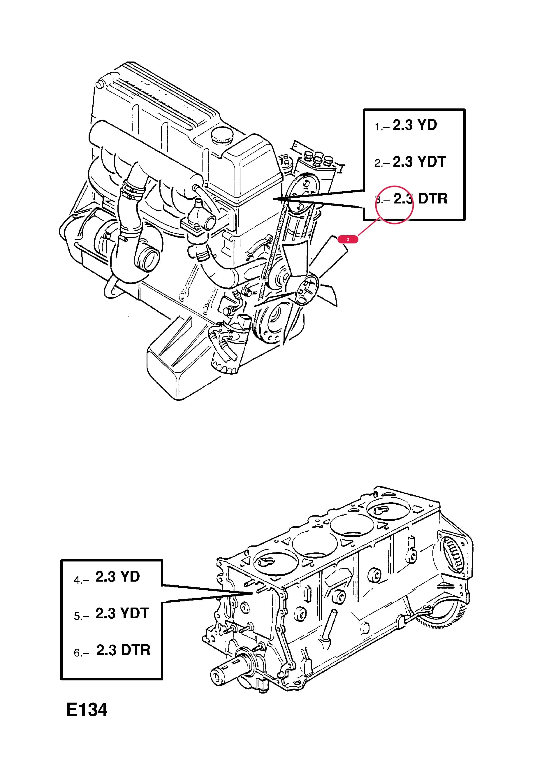 ENGINE,ASSY.,LESS ALTERNATOR (NLS.- NO REPLACEMENT PART)Примечание:FOR EEC REGULATIONS — Opel  OMEGA-A ( 1987 -  1993) — E ENGINE AND CLUTCH › 8 23DTR[LP6],23YD[LW7],23YDT[LP6] DIESEL ENGINES