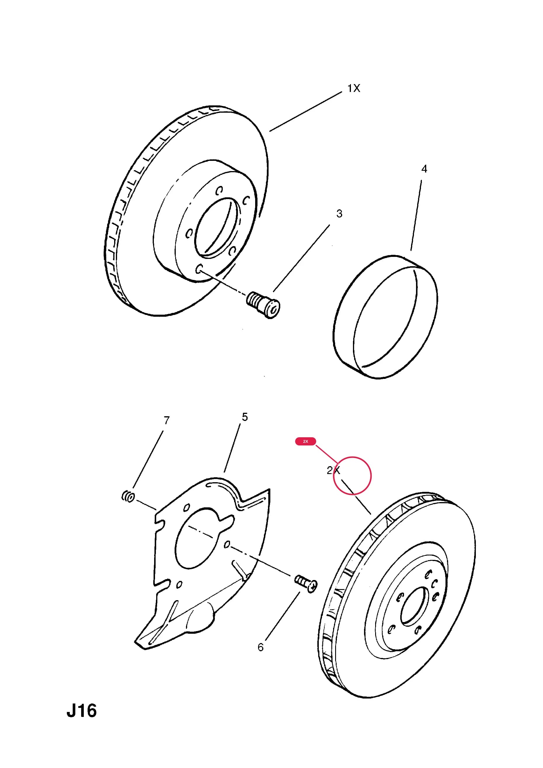 SET,DISC,FRONT BRAKE,FOR VENTILATED DISCS (NLS.- NO REPLACEMENT PART) — Opel  OMEGA-A ( 1987 -  1993) — J BRAKES › 21.FRONT BRAKE DISC AND SHIELD
