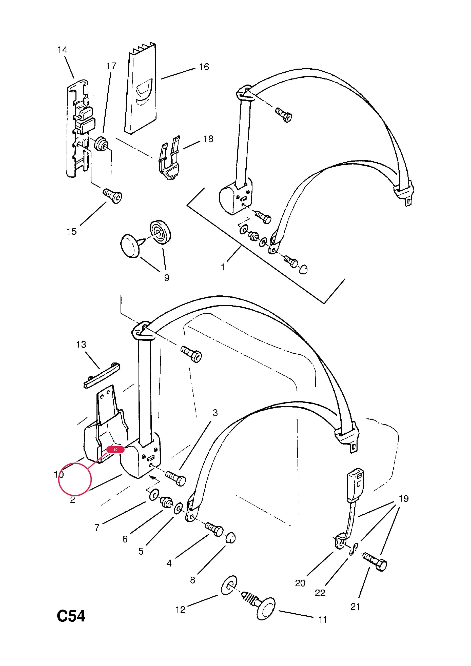 CAP,INNER,INERTIA REEL — Opel  OMEGA-A ( 1987 -  1993) — C BODY INTERIOR FITTINGS › 30 FRONT SEAT BELTS AND FITTINGS
