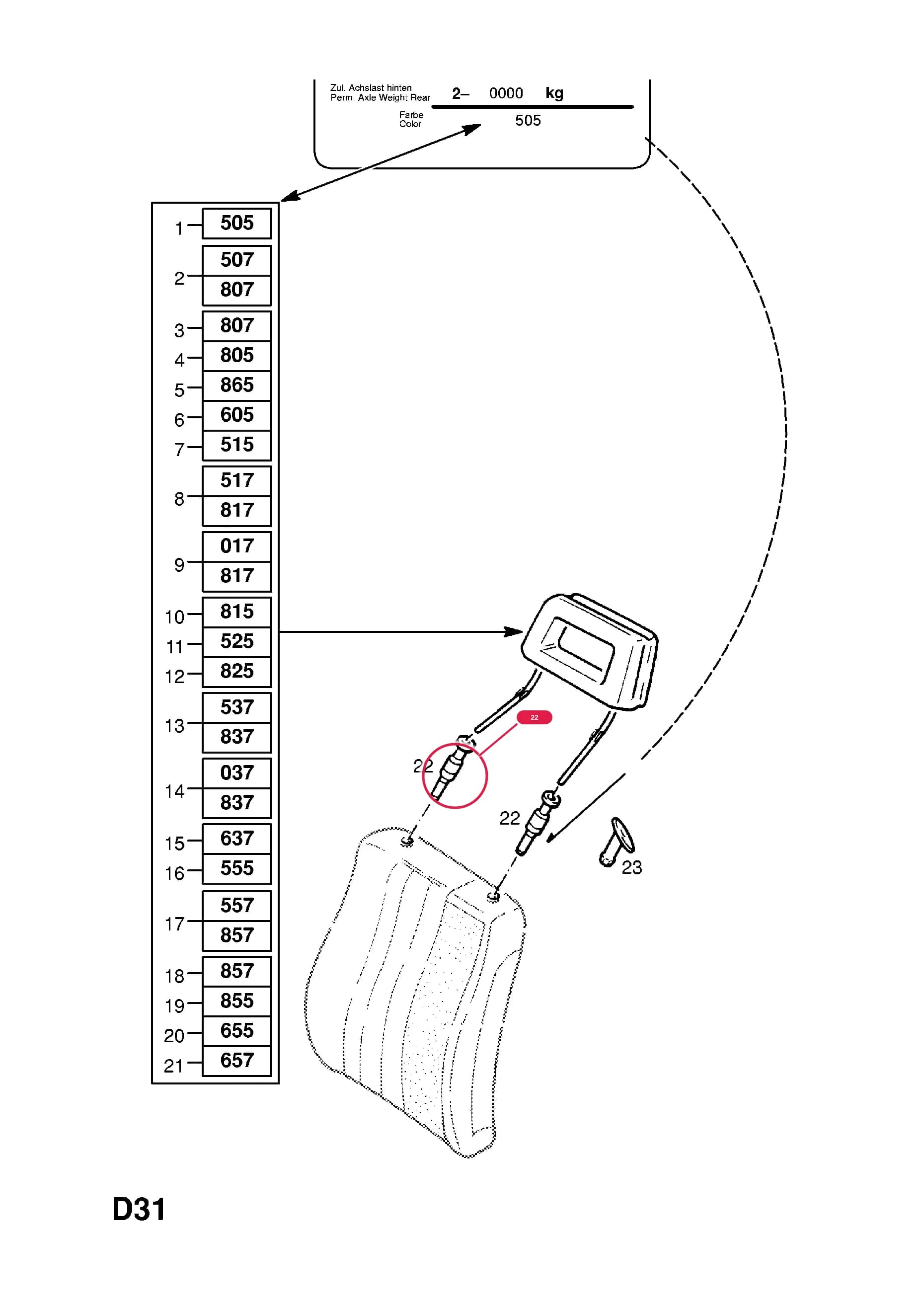 SLEEVE,GUIDE,WITH RELEASE,HEAD RESTRAINT,DARK BEIGE (TRIM COMBINATION CODES 505,605,805,865) (NLS.- NO REPLACEMENT PART)  (PRODUCTION NO. 90247648) — Opel  SENATOR-B ( 1988 -  1994) — D BODY INTERIOR TRIM › 7 FRONT SEAT TRIM