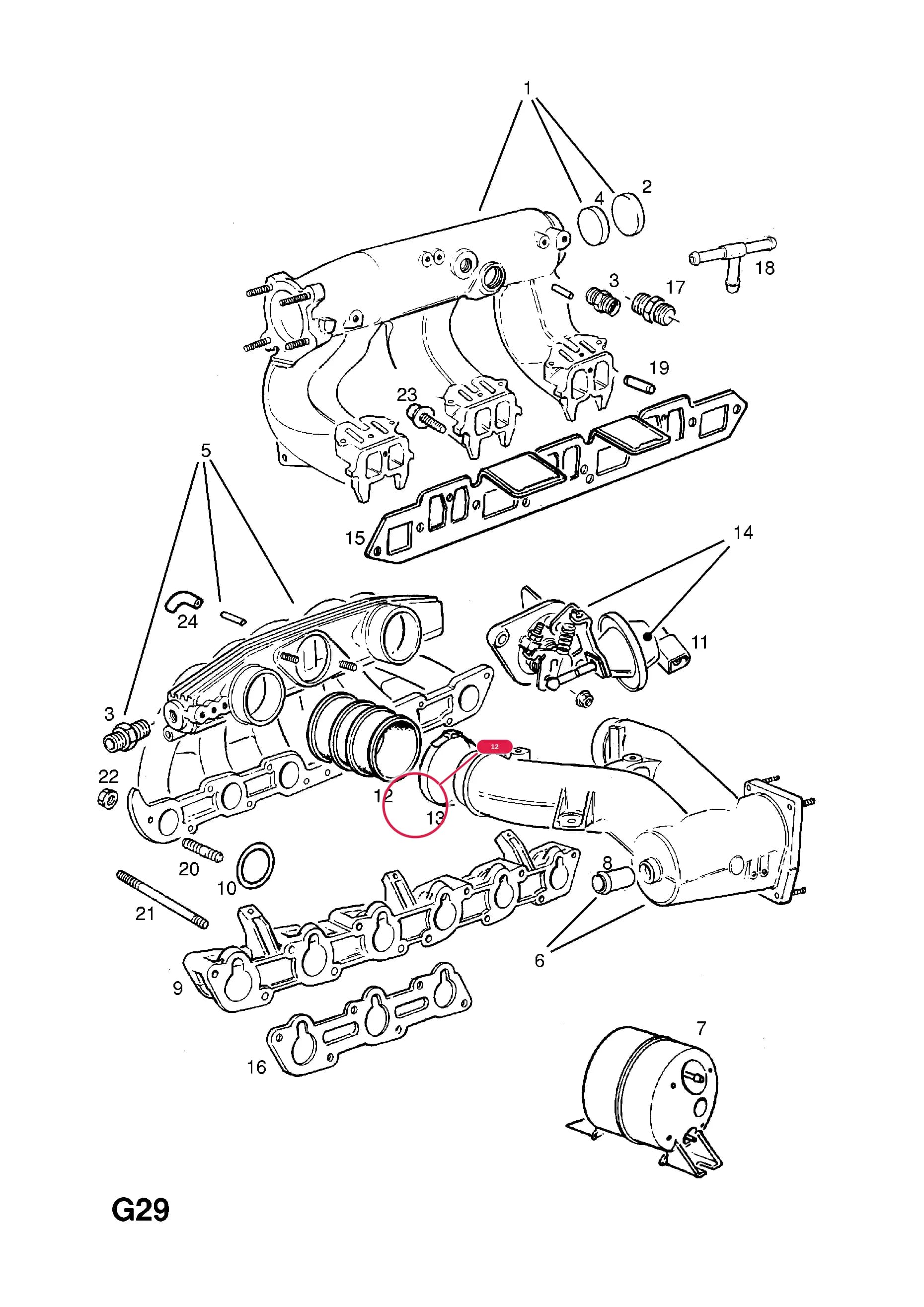 CONNECTOR,INDUCTION MANIFOLD — Opel  SENATOR-B ( 1988 -  1994) — G FUEL AND EXHAUST › 44.INDUCTION MANIFOLD (CONTD.)