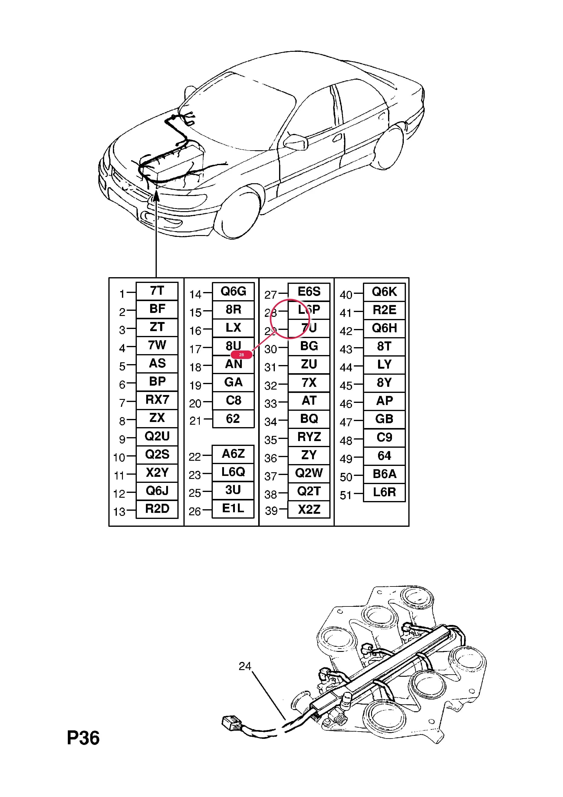 HARNESS,ASSY.,FUEL INJECTION (DIESEL) (IDENT L6P) (NLS.- NO REPLACEMENT PART) — Opel  OMEGA-B ( 1994 -  2003) — P ELECTRICAL › 9 WIRING HARNESS