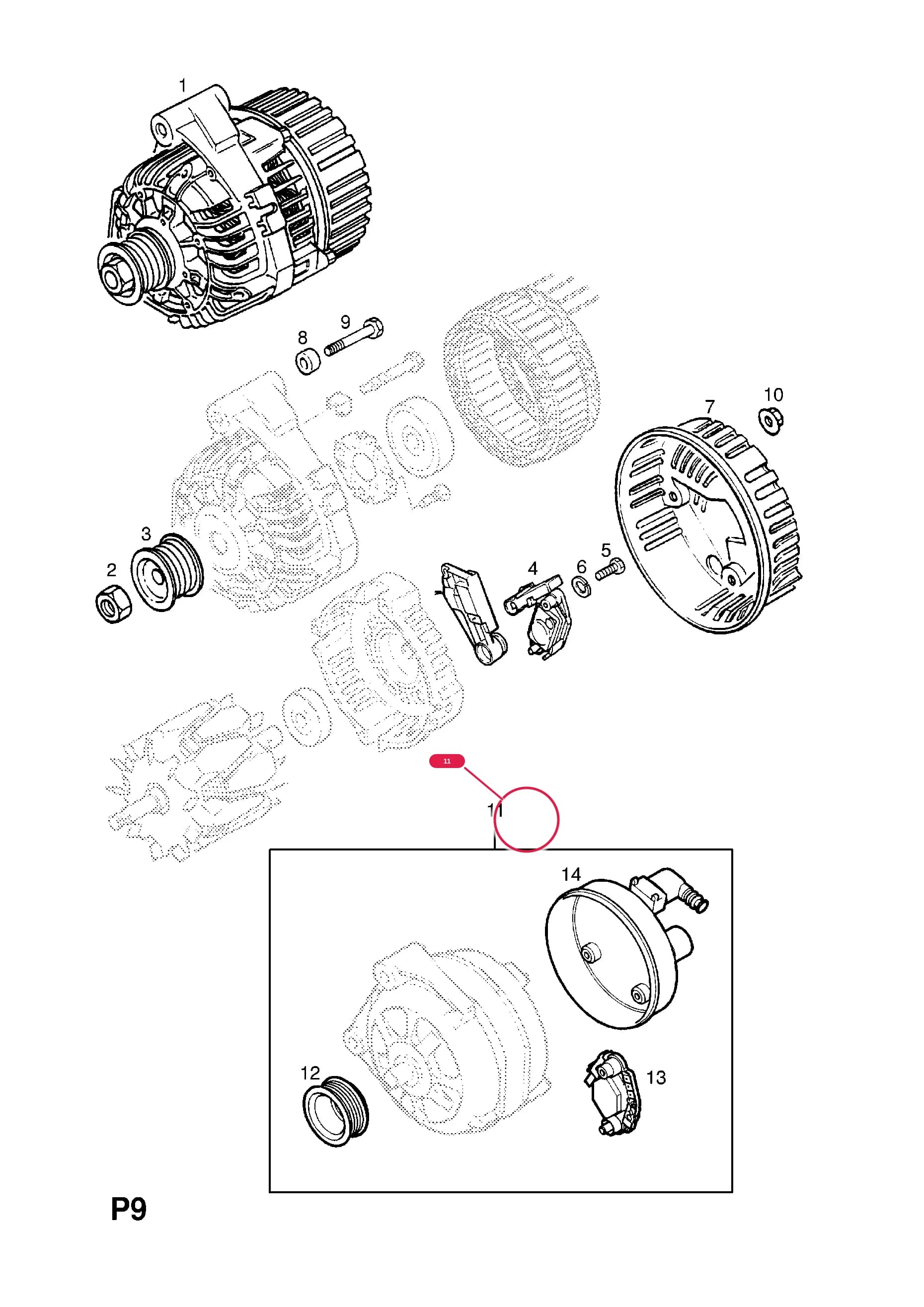 ALTERNATOR,ASSY.,12V.150AMP (NLS.- USE 93184873  62 04 210) (EXCHANGE PART 93175820   62 04 161 OPEL,R1530057 VAUXHALL)  (PRODUCTION NO. 24451624) — Opel  OMEGA-B ( 1994 -  2003) — P ELECTRICAL › 1 ENGINE AND COOLING