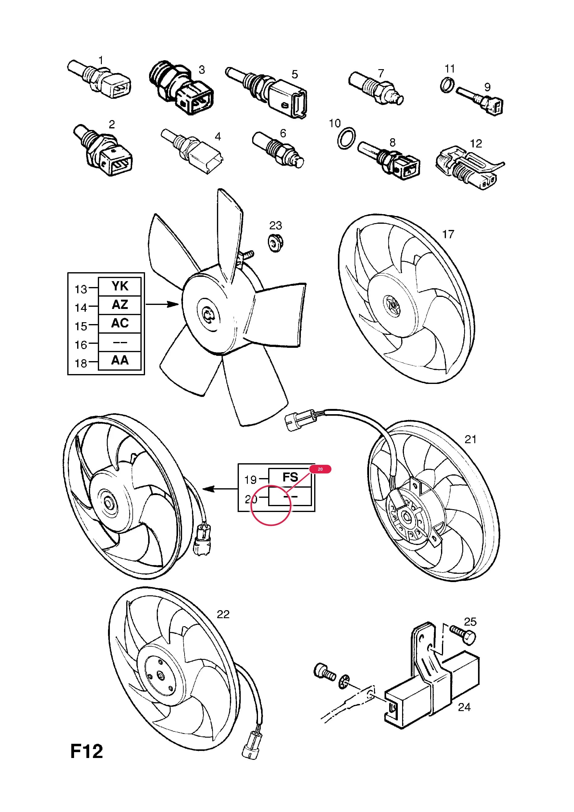 BLOWER,ASSY.,FANПримечание:FOR AIR CONDITIONING — Opel  OMEGA-B ( 1994 -  2003) — F COOLING › 11.FAN AND DRIVE