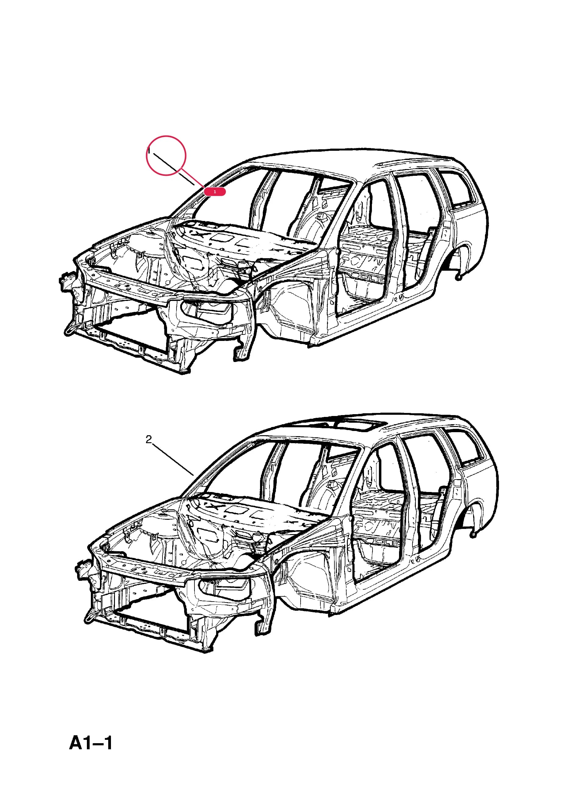 SHELL,ASSY.,BODY,LHD (NLS.- NO REPLACEMENT PART)Примечание:EXC.AIR CONDITIONING — Opel  OMEGA-B ( 1994 -  2003) — A BODY SHELL AND PANELS › 1 BODY SHELL