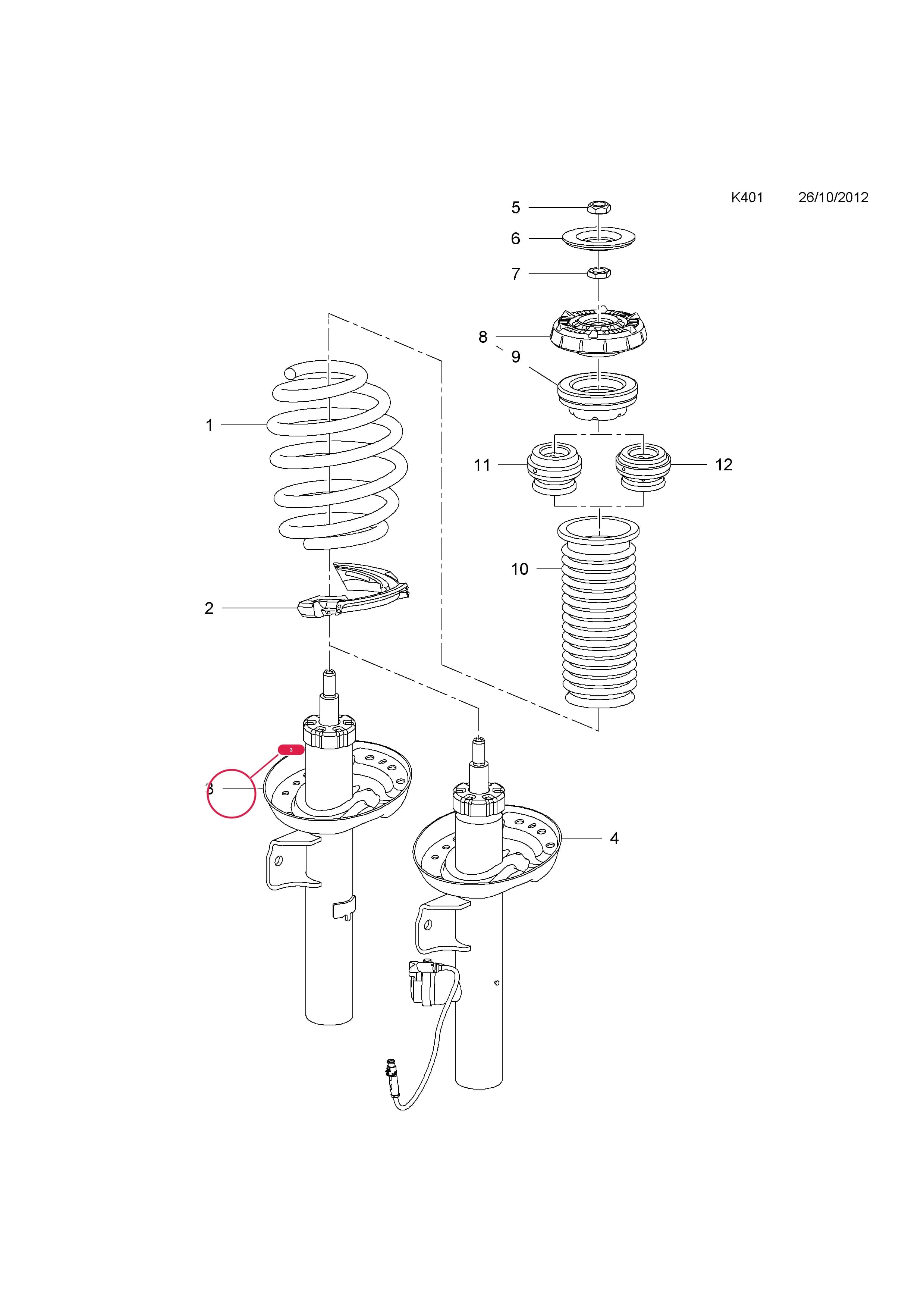 SHOCK ABSORBER AND STRUT,ASSY.,FRONT,LH (FOR 17/18/19" WHEELS)  (IDENT ACBA) — Opel  CASCADA ( 2013 - ) — K FRONT AXLE AND SUSPENSION › 9.FRONT SHOCK ABSORBERS