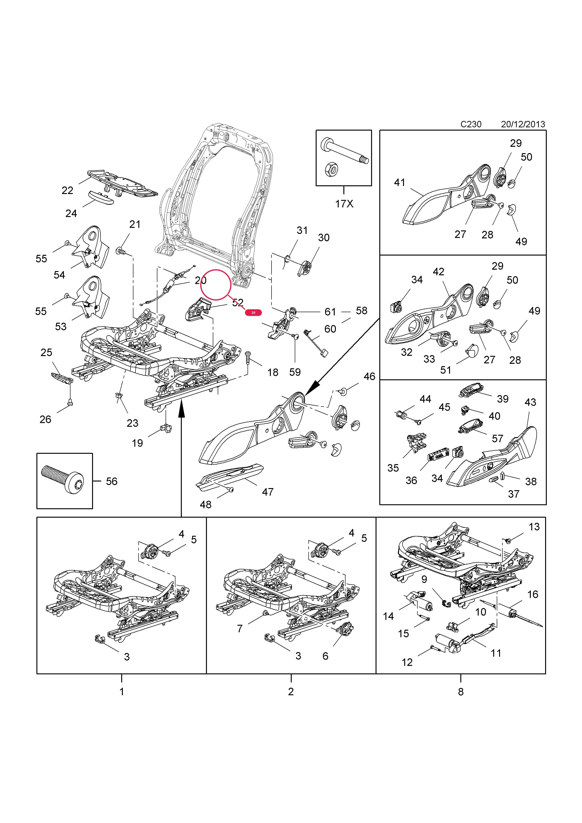 CABLE,BOWDEN,LH,ADJUSTER,FRONT SEAT — Opel  CASCADA ( 2013 - ) — C BODY INTERIOR FITTINGS › 15 FRONT SEAT FRAME AND FITTINGS