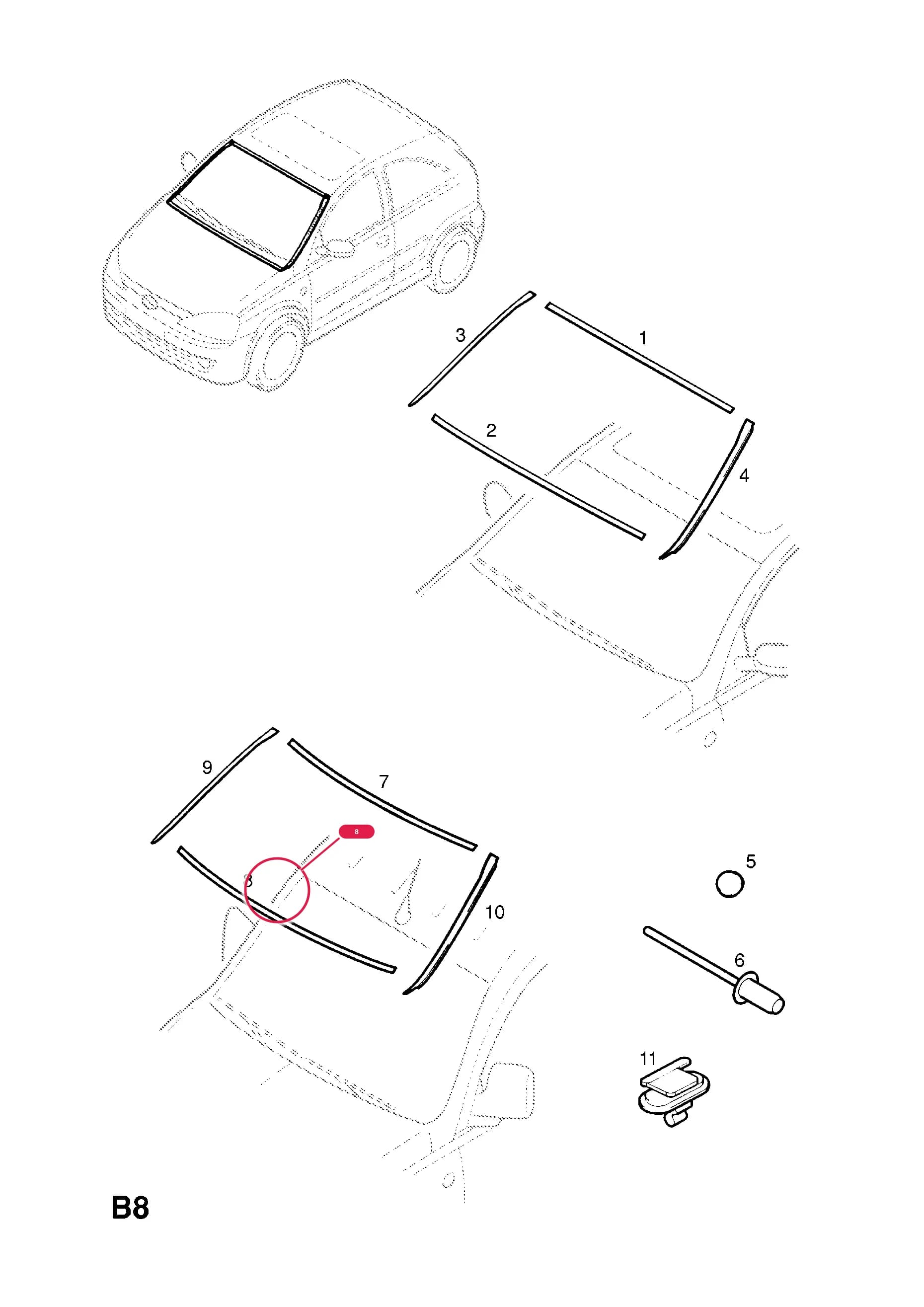 MOULDING,WINDSCREEN,LOWER — Opel  CORSA-C ( 2001 - ) — B BODY EXTERIOR FITTINGS › 6 BODY MOULDINGS