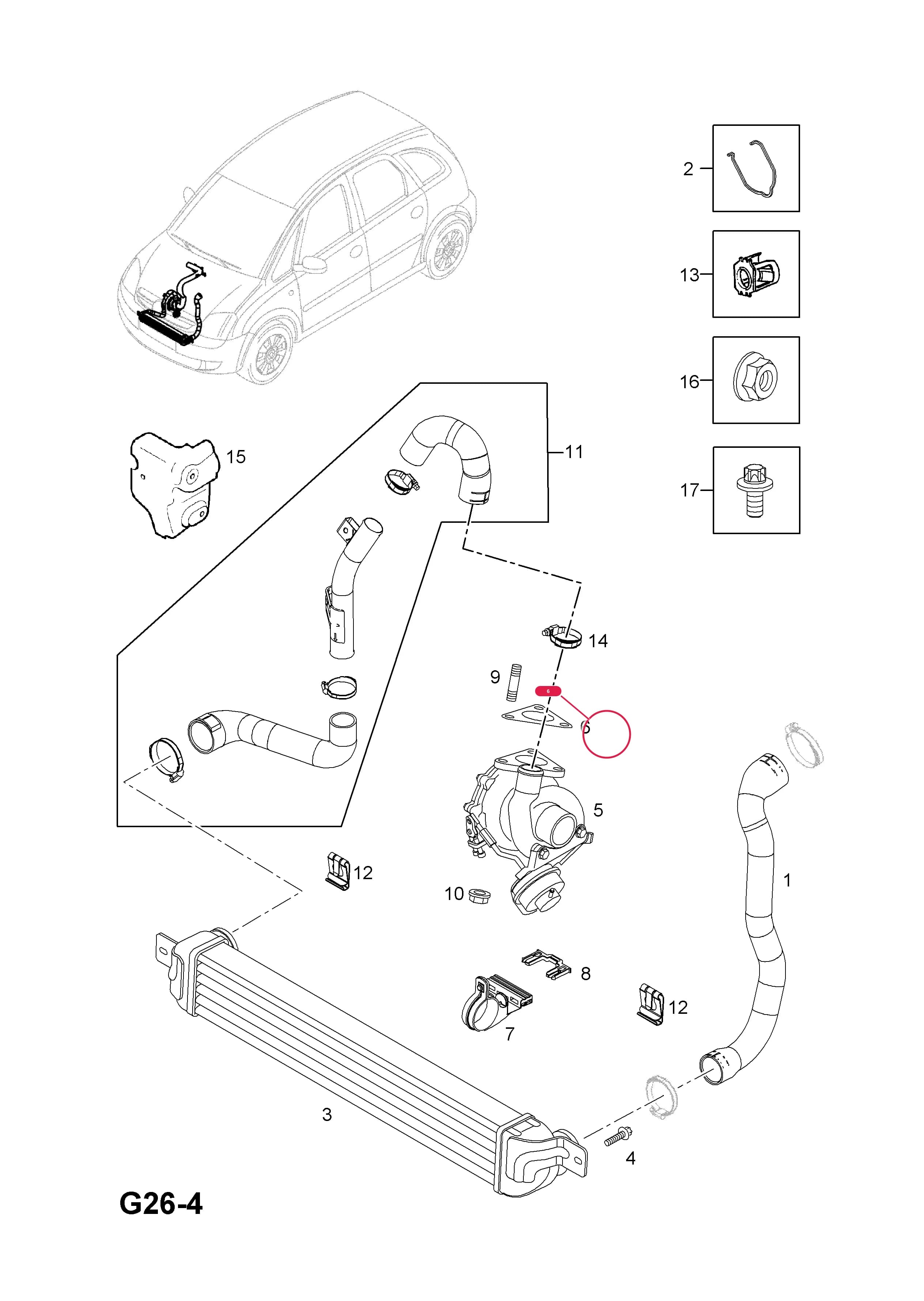 GASKET,TURBOCHARGER TO EXHAUST MANIFOLD — Opel  MERIVA-A ( 2003 -  2010) — G FUEL AND EXHAUST › 195.TURBOCHARGER (CONTD.)