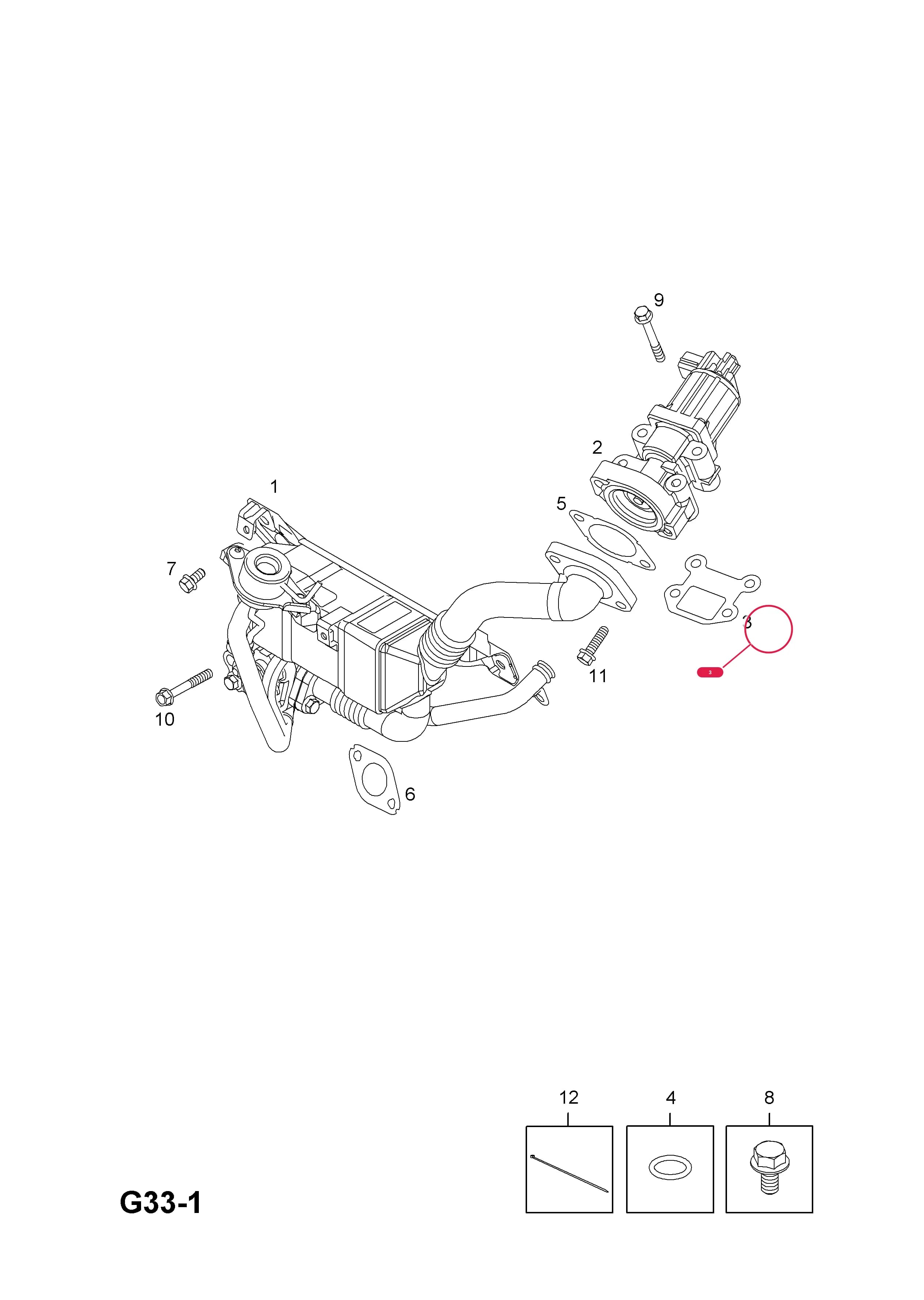 GASKET,EXHAUST GAS RECIRCULATION VALVE — Opel  MERIVA-A ( 2003 -  2010) — G FUEL AND EXHAUST › 37.EXHAUST GAS RECIRCULATION (CONTD.)