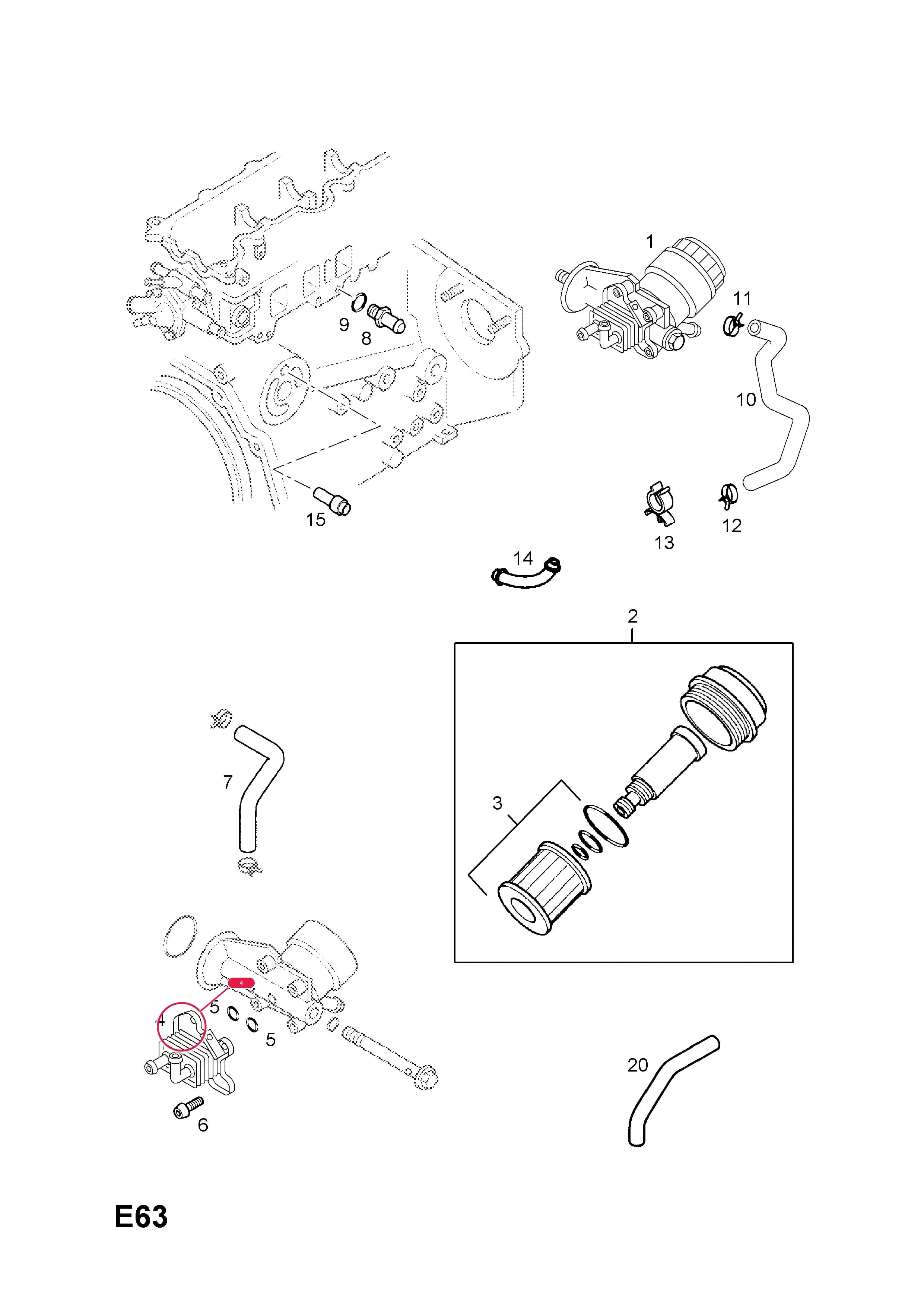 -RADIATOR,ASSY.,COOLER,ENGINE OIL — Opel  MERIVA-A ( 2003 -  2010) — E ENGINE AND CLUTCH › 8 Y17DT[LR6],Z17DTH[LPZ] DIESEL ENGINES