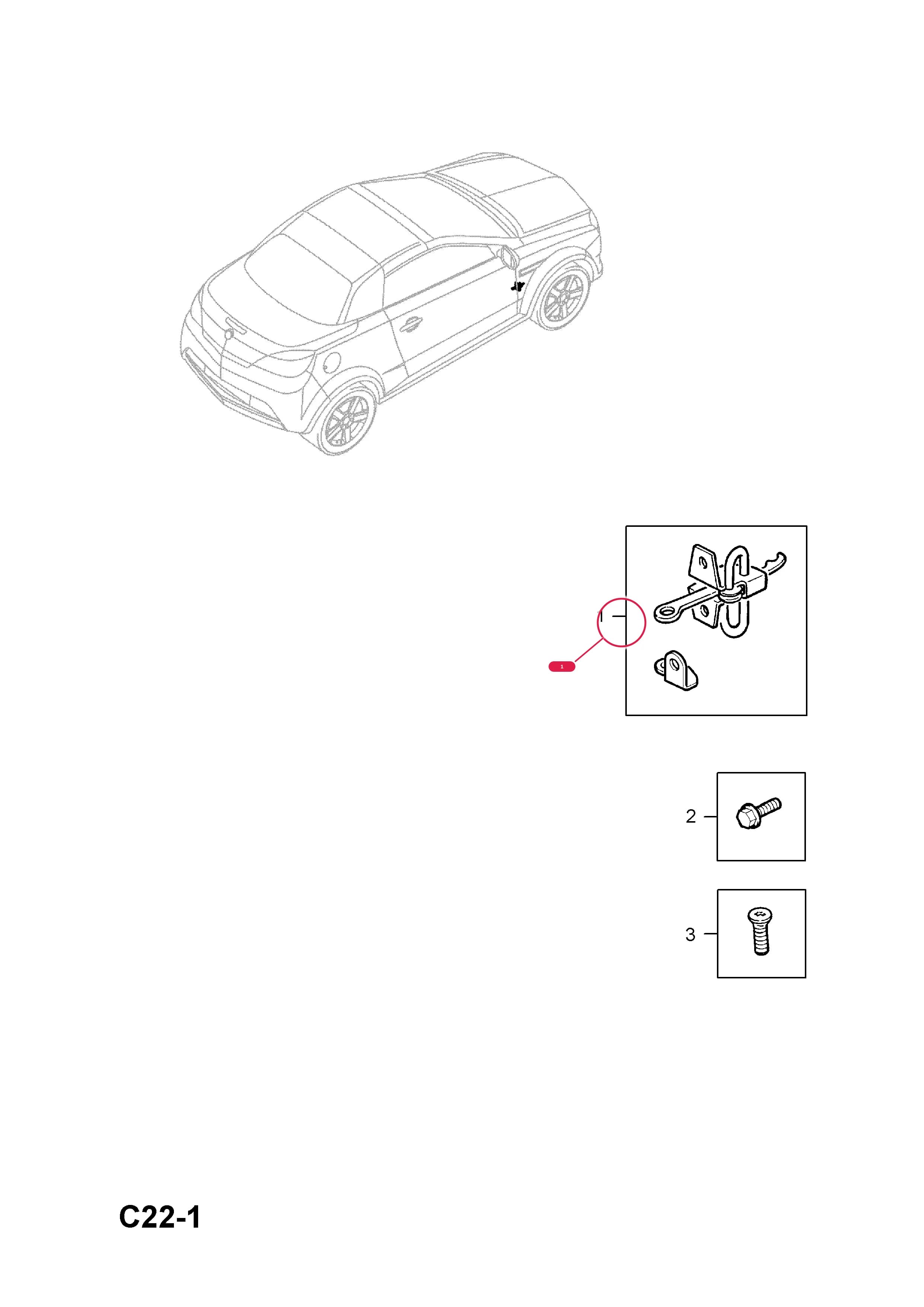 LINK,CHECK,FRONT DOOR  (PRODUCTION NO. 24413388) — Opel  TIGRA-B ( 2004 - ) — C BODY INTERIOR FITTINGS › 13 CHECK LINK