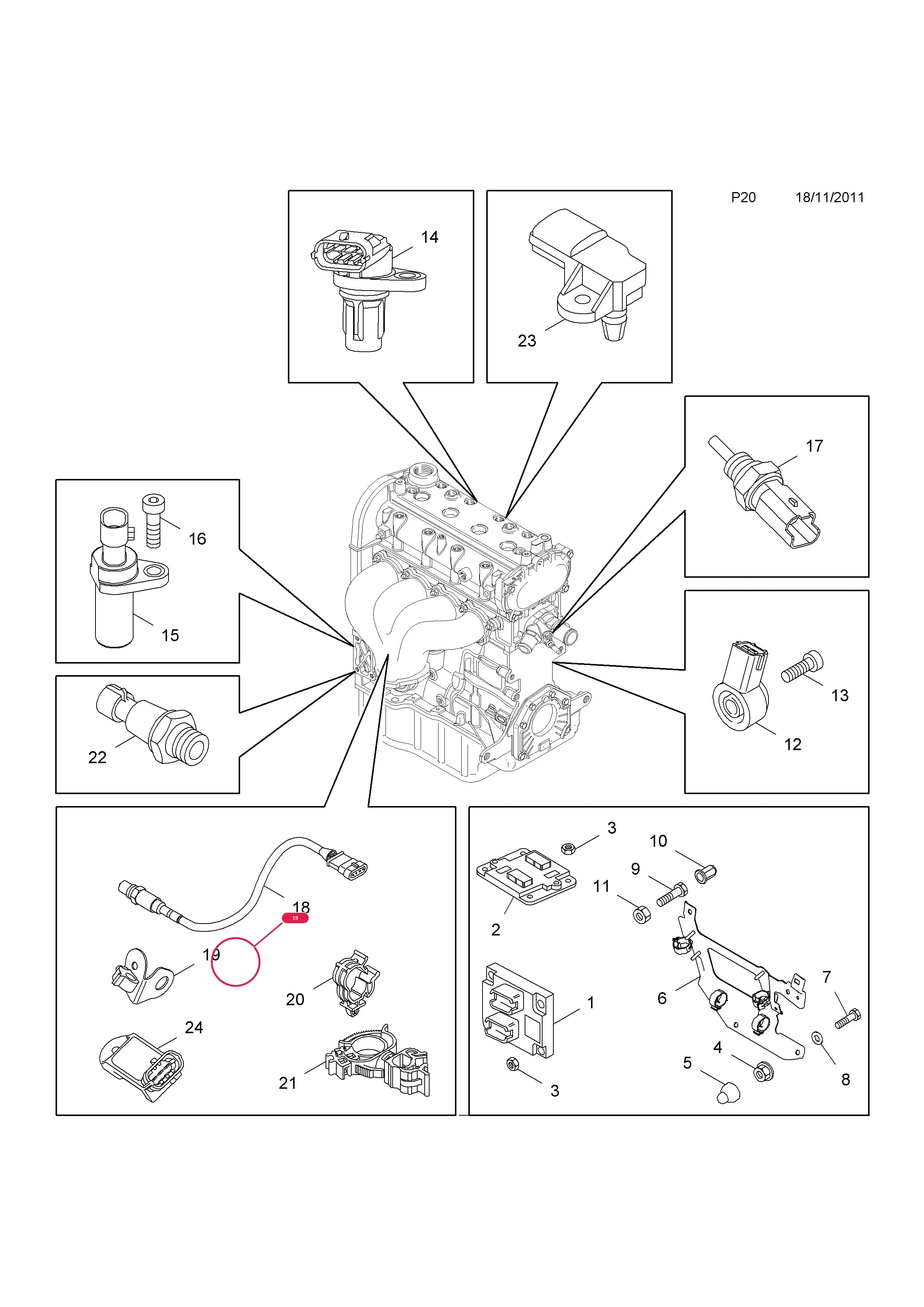 BRACKET — Opel  COMBO-D ( 2012 - ) — P ELECTRICAL › 1 ENGINE AND COOLING