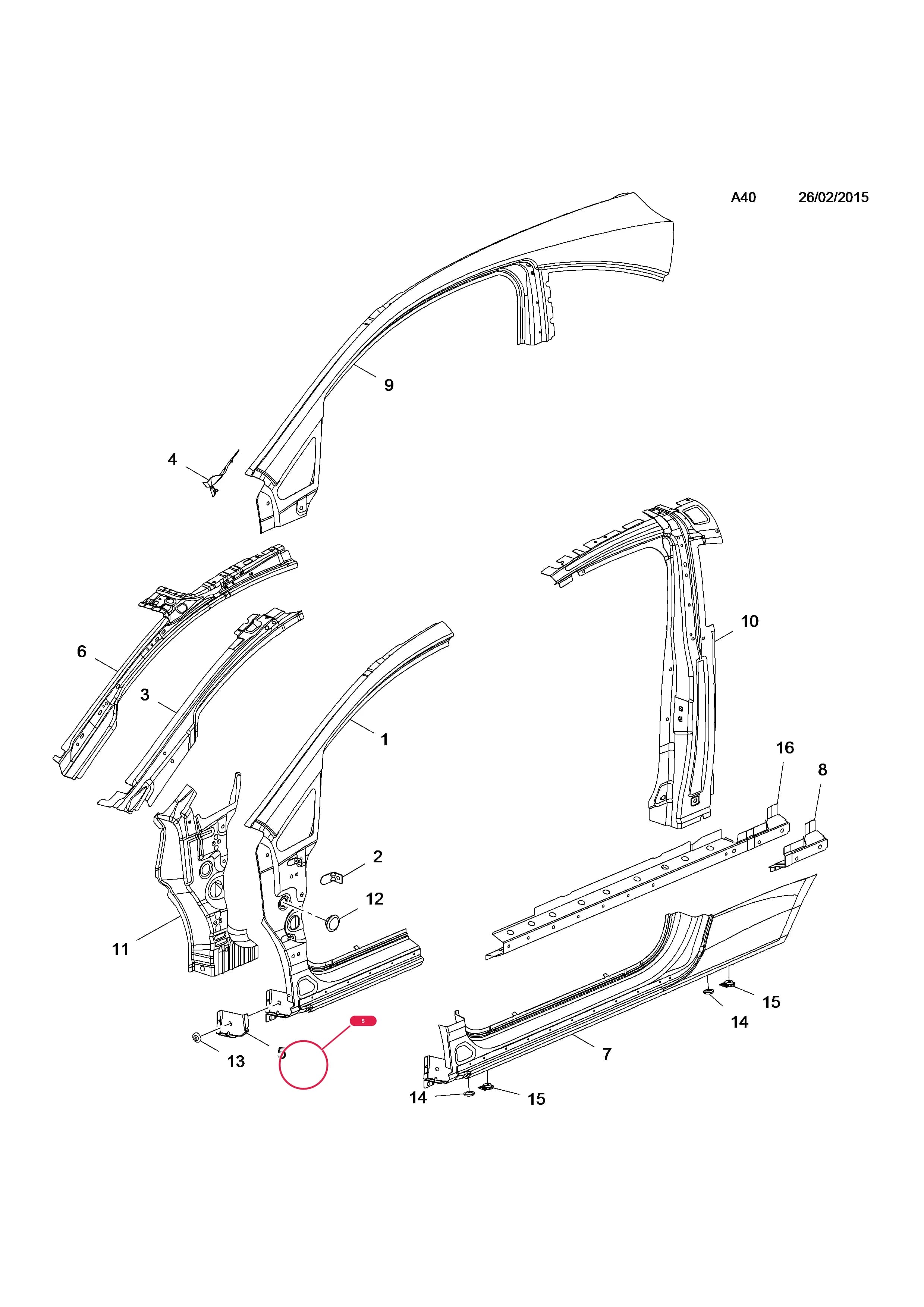 FILLER,FRONT PILLAR,LOWER,RH — Opel  CORSA-E ( 2015 - ) — A BODY SHELL AND PANELS › 4 BODY SIDE AND REAR QUARTER