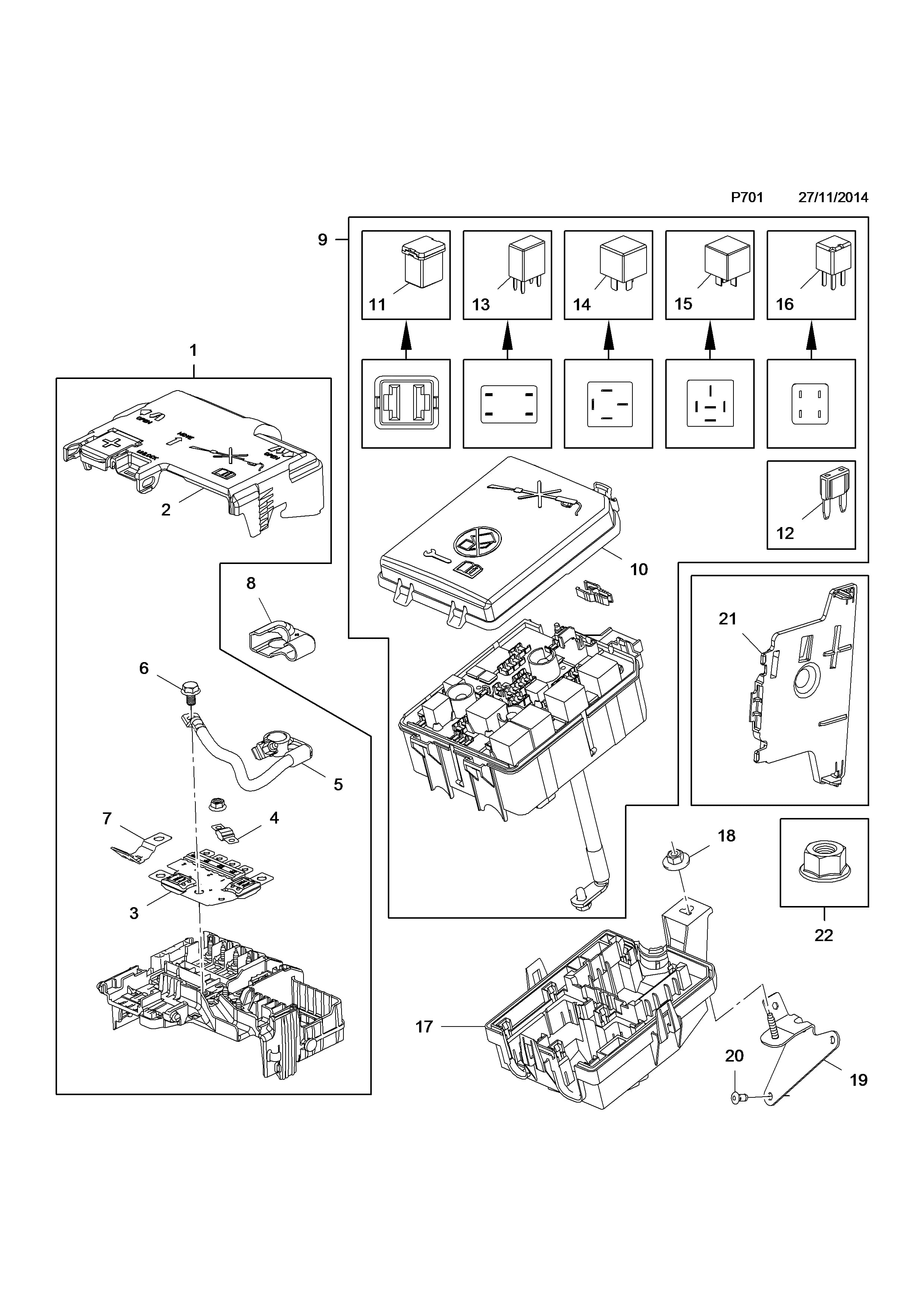 BRACKET (FOR HEATED WINDSCREEN) — Opel  CORSA-E ( 2015 - ) — P ELECTRICAL › 9 FUSE BOX,FUSES AND RELAYS