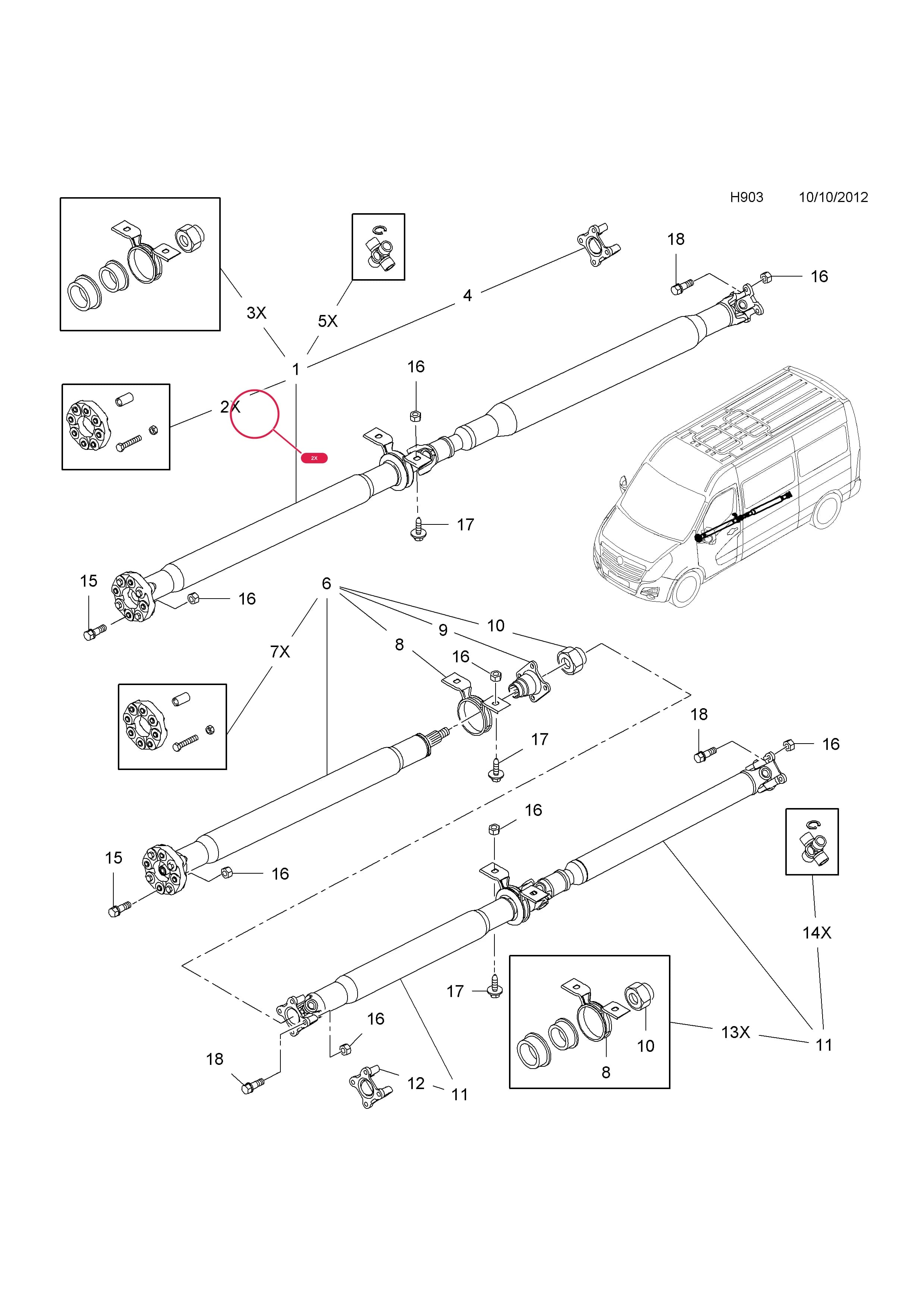 -COUPLING,ASSY.,FLEXIBLE (KIT) — Opel  MOVANO-B ( 2010 - ) — H TRANSMISSION › 5 PROPELLER SHAFT AND FITTINGS