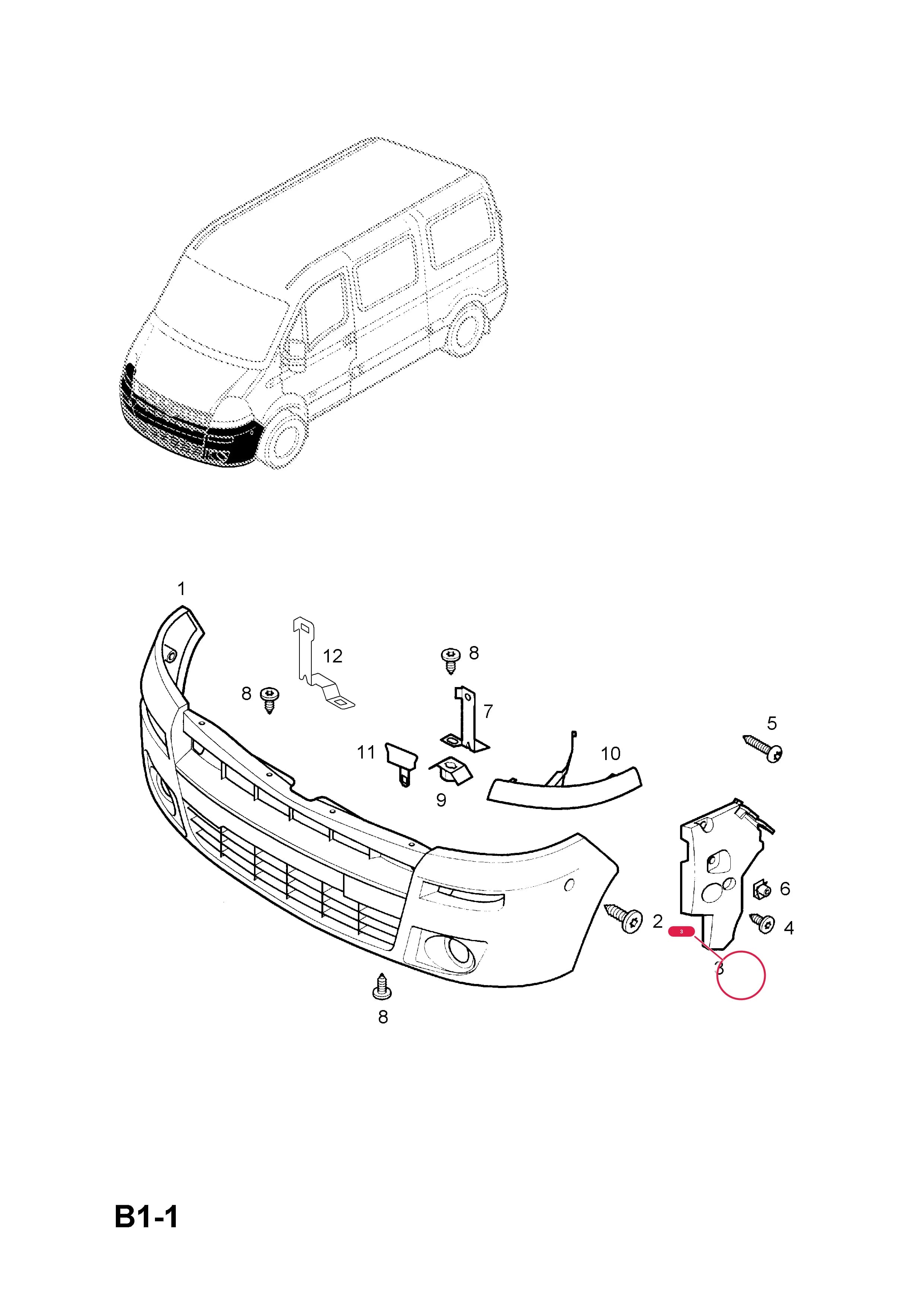 BRACKET,RETAINING,FRONT BUMPER SUPPORT,SIDE,RH — Opel  MOVANO-A ( 1999 -  2010) — B BODY EXTERIOR FITTINGS › 1 BUMPERS
