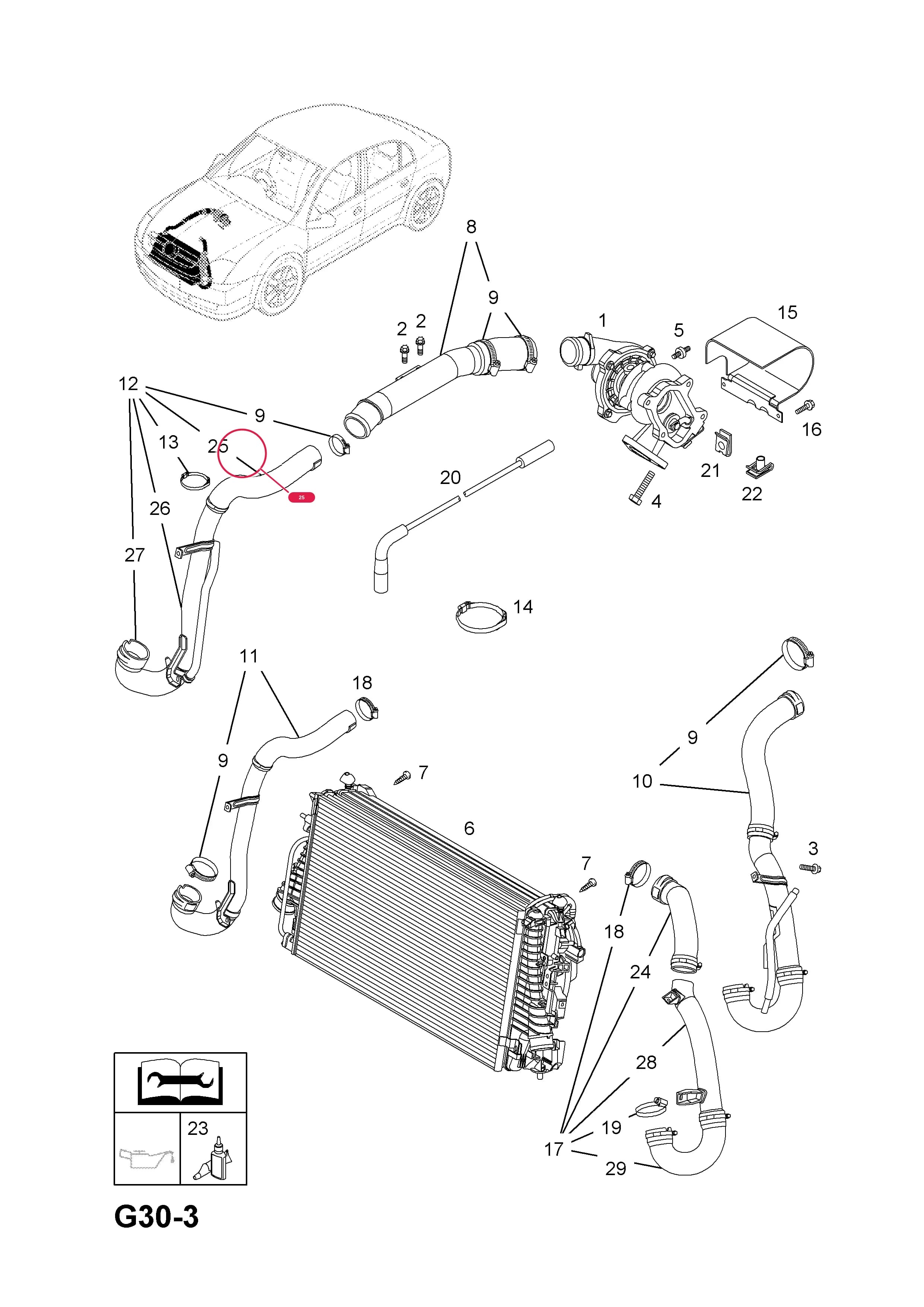 -HOSE,CONNECTING (NLS.- USE 95518070  8 61 025) — Opel  VECTRA-C ( 2002 -  2008) — G FUEL AND EXHAUST › 280.TURBOCHARGER (CONTD.)