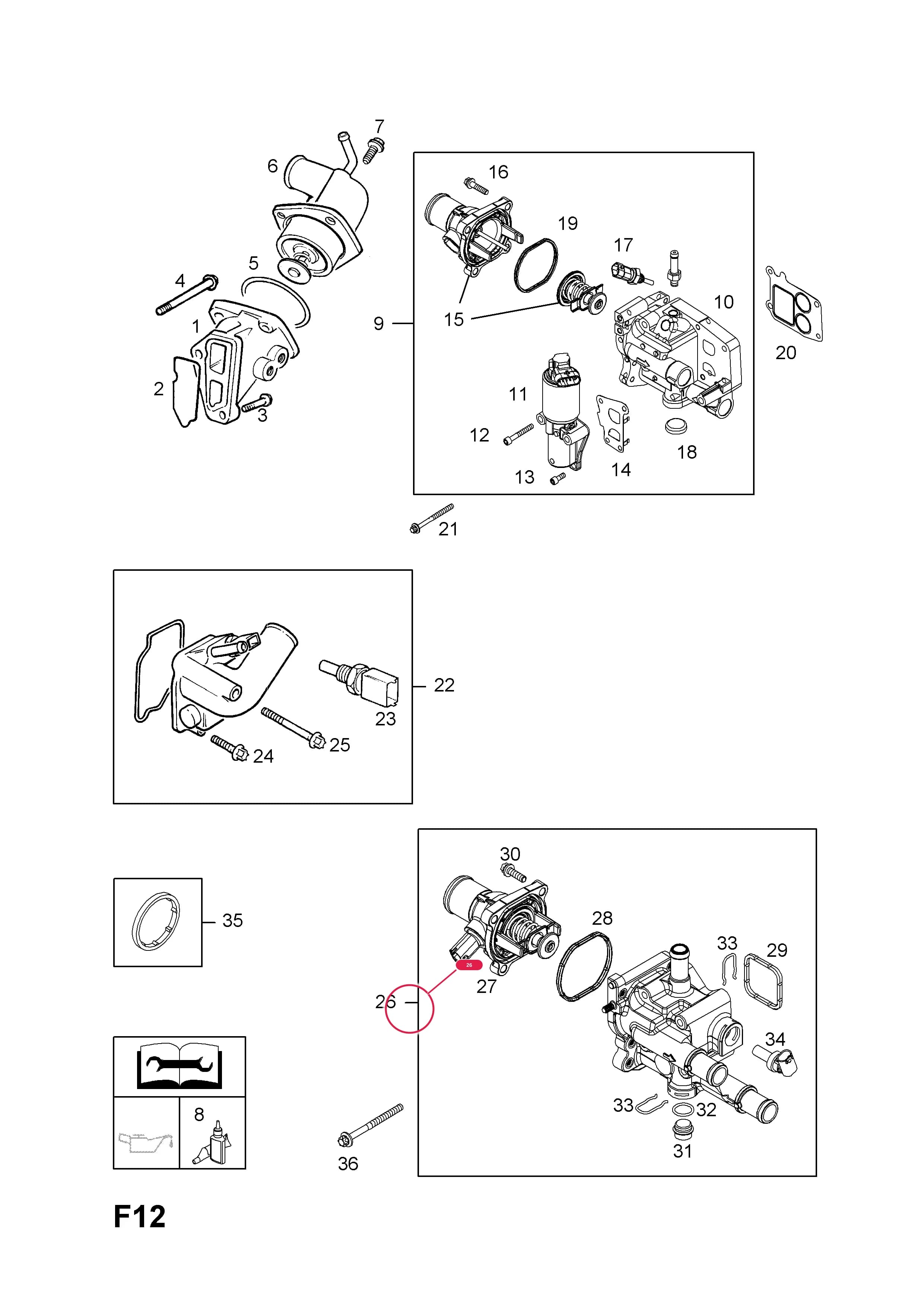 HOUSING,ASSY.,THERMOSTAT (NLS.- USE 55577073  13 38 177) — Opel  VECTRA-C ( 2002 -  2008) — F COOLING › 57.THERMOSTAT, HOUSING AND WATER OUTLET