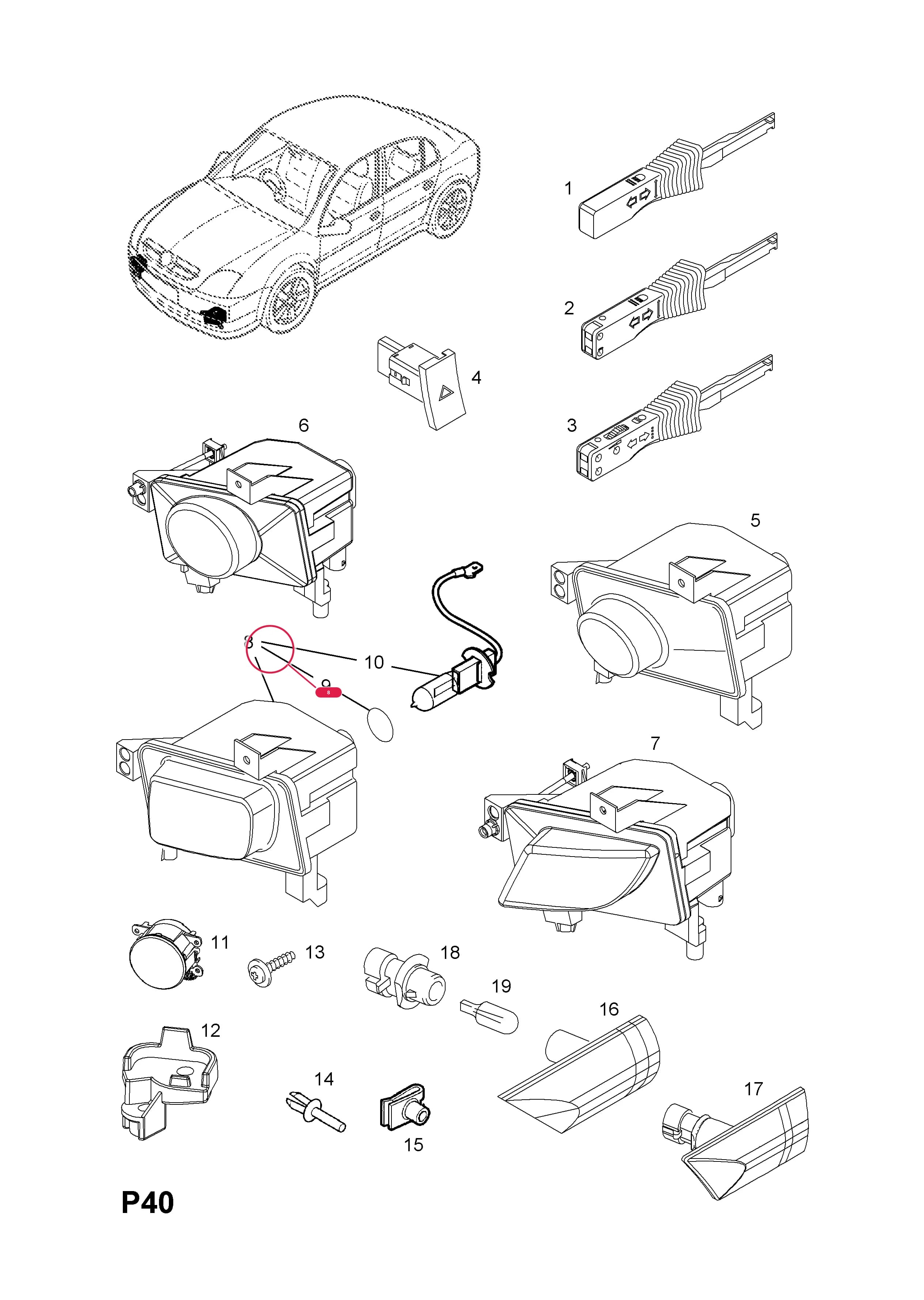 LAMP,ASSY.,FRONT FOG,HALOGEN,RH (OBLONG)  (PRODUCTION NO. 9185795) — Opel  VECTRA-C ( 2002 -  2008) — P ELECTRICAL › 7 EXTERIOR LIGHTING