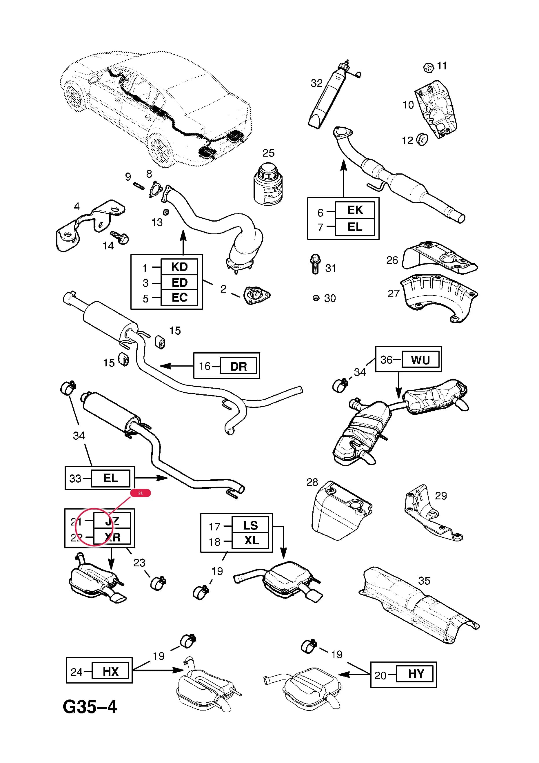 SILENCER,ASSY.,REAR AND TAIL PIPE,LH,WITH ATTACHING PARTS (IDENT JZ) (NLS.- USE 93186501  16 08 615)Примечание:FOR SPORT STYLE — Opel  VECTRA-C ( 2002 -  2008) — G FUEL AND EXHAUST › 98.EXHAUST PIPE AND SILENCER (CONTD.)