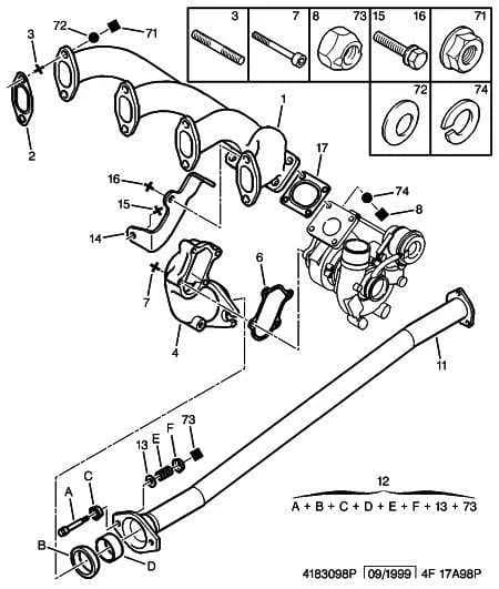 EXHAUST FRONT PIPE, Replaced by 1706 X5 — mechanical — exhaust › FRONT CATALYTIC EXHAUST MANIFOLD