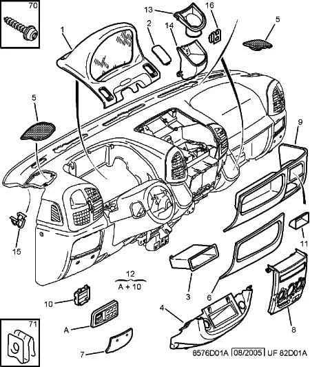 DRINKING CUP SUPPORT, Replaced by 8226 CG — equipment — panel on dashboard › FASCIA PANEL - FACE PLATE